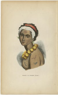 Antique Pacific Islanders & Polynesian Costume Prints, Set of 10, c.1852, view 8