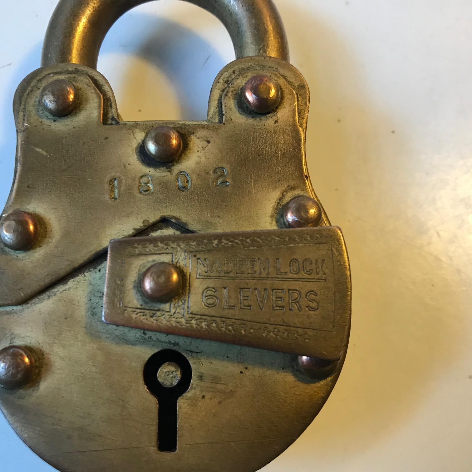 Antique Padlock in Brass, circa 1900 at 1stDibs antique padlocks
