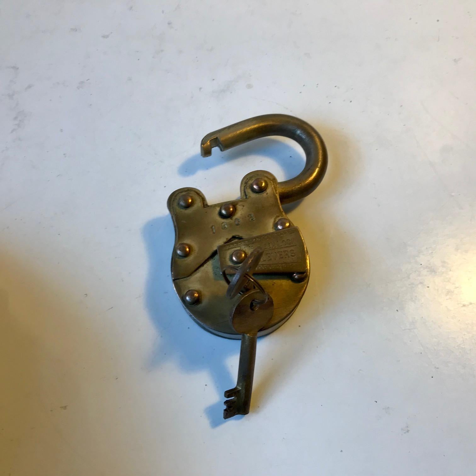 Victorian Antique Padlock in Brass, circa 1900