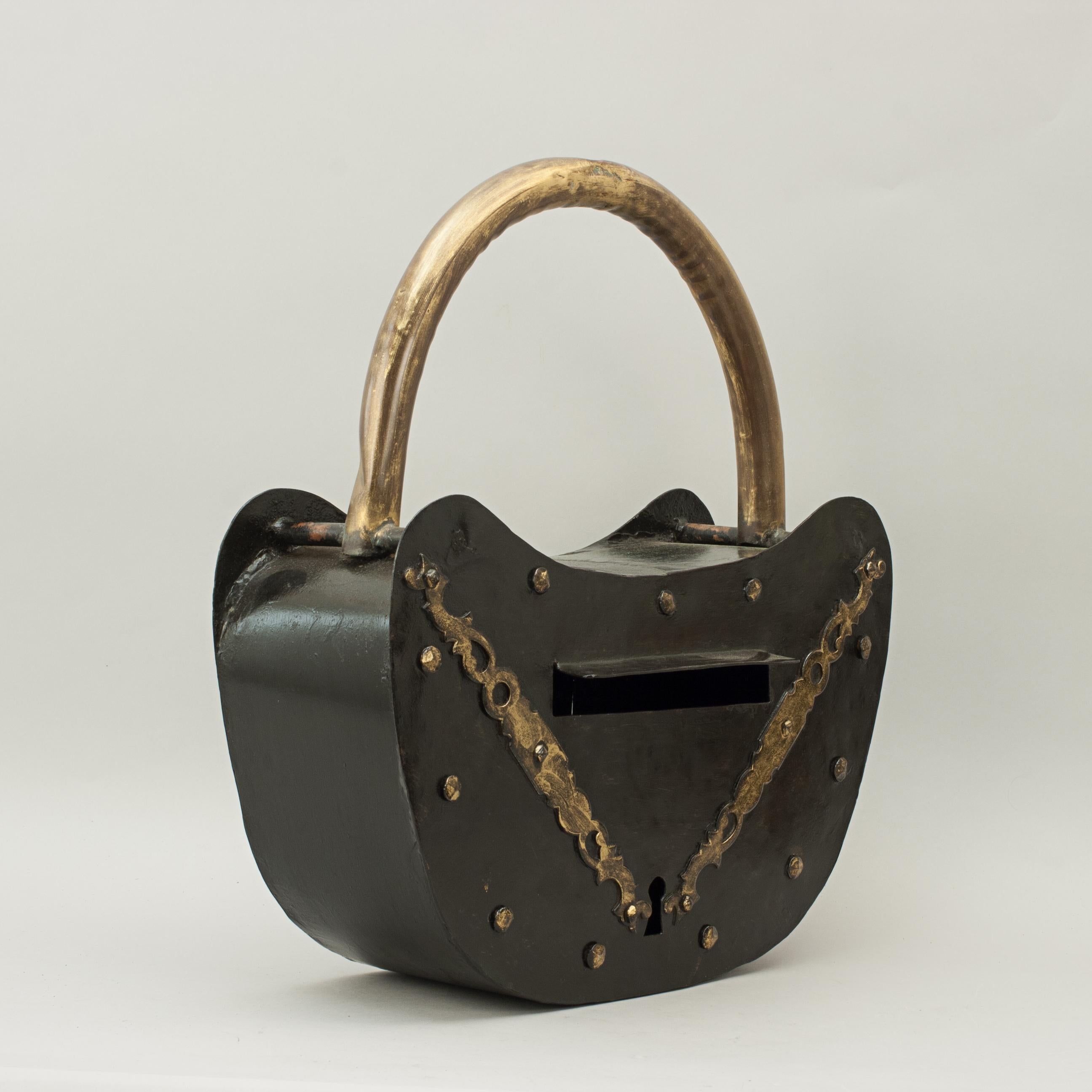 Antique Padlock Post Box, Letter Box in Tin For Sale at 1stDibs tin