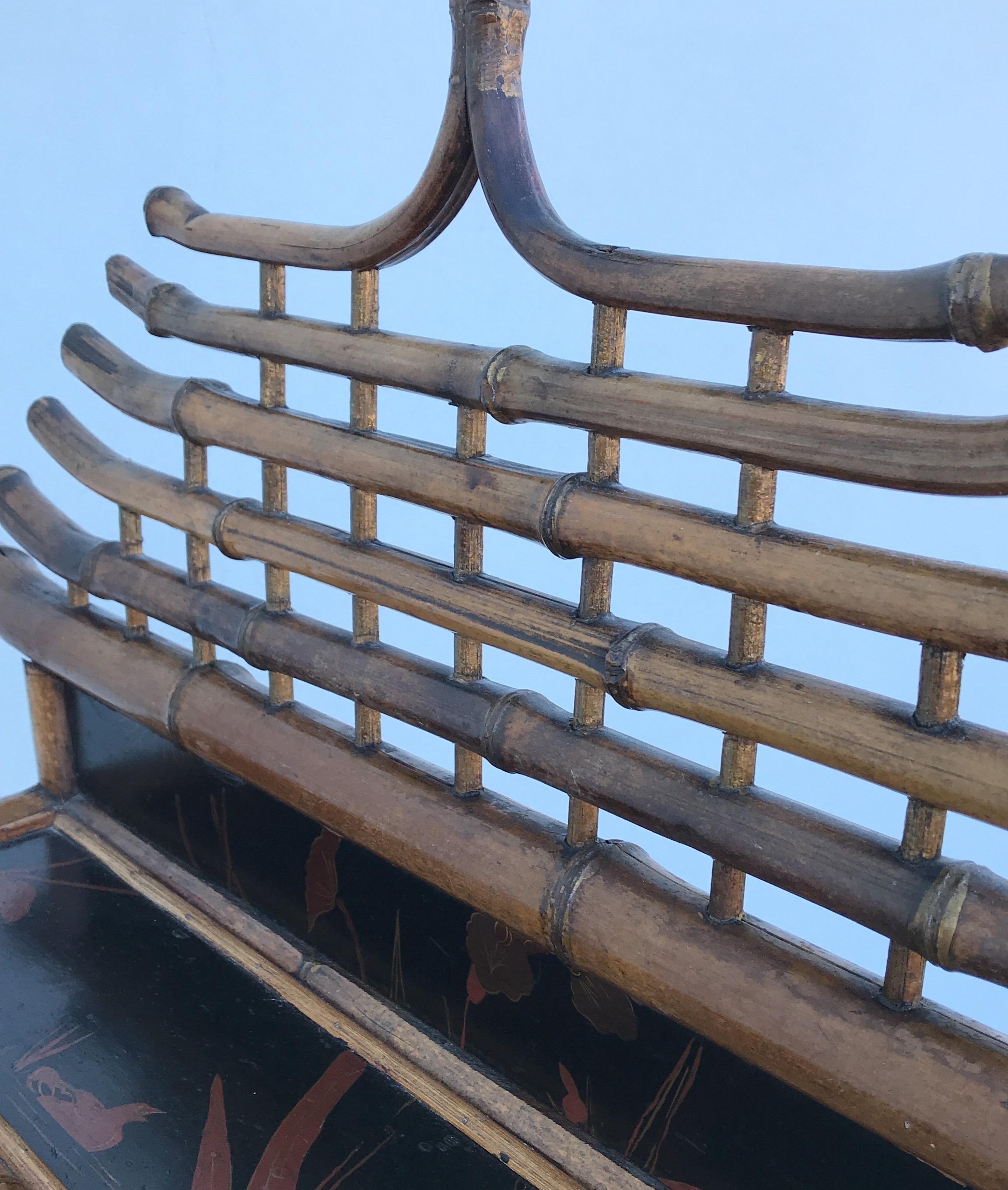 Antique Pagoda Style Bamboo Shelf 9