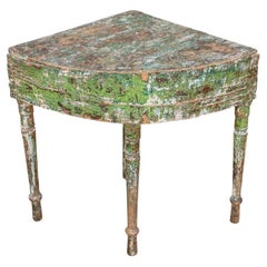 Antique Paint Decorated Corner Table New Mexico