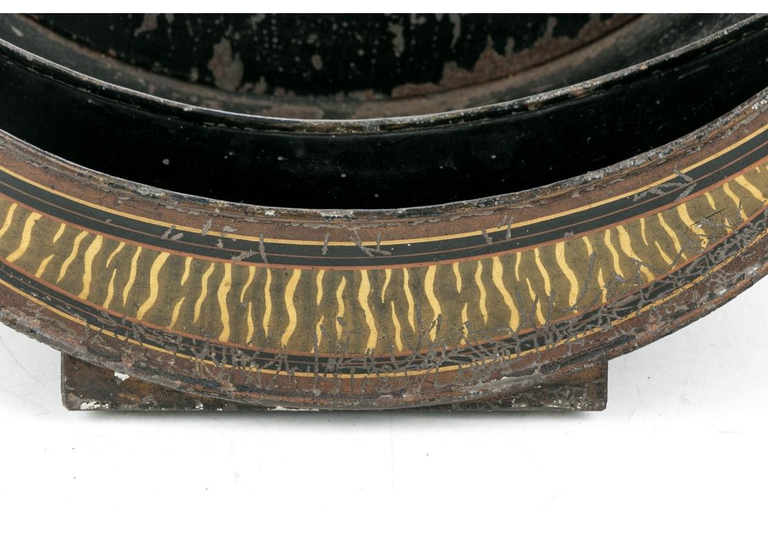 Antique Paint Decorated Tole Cheese Wheel 7