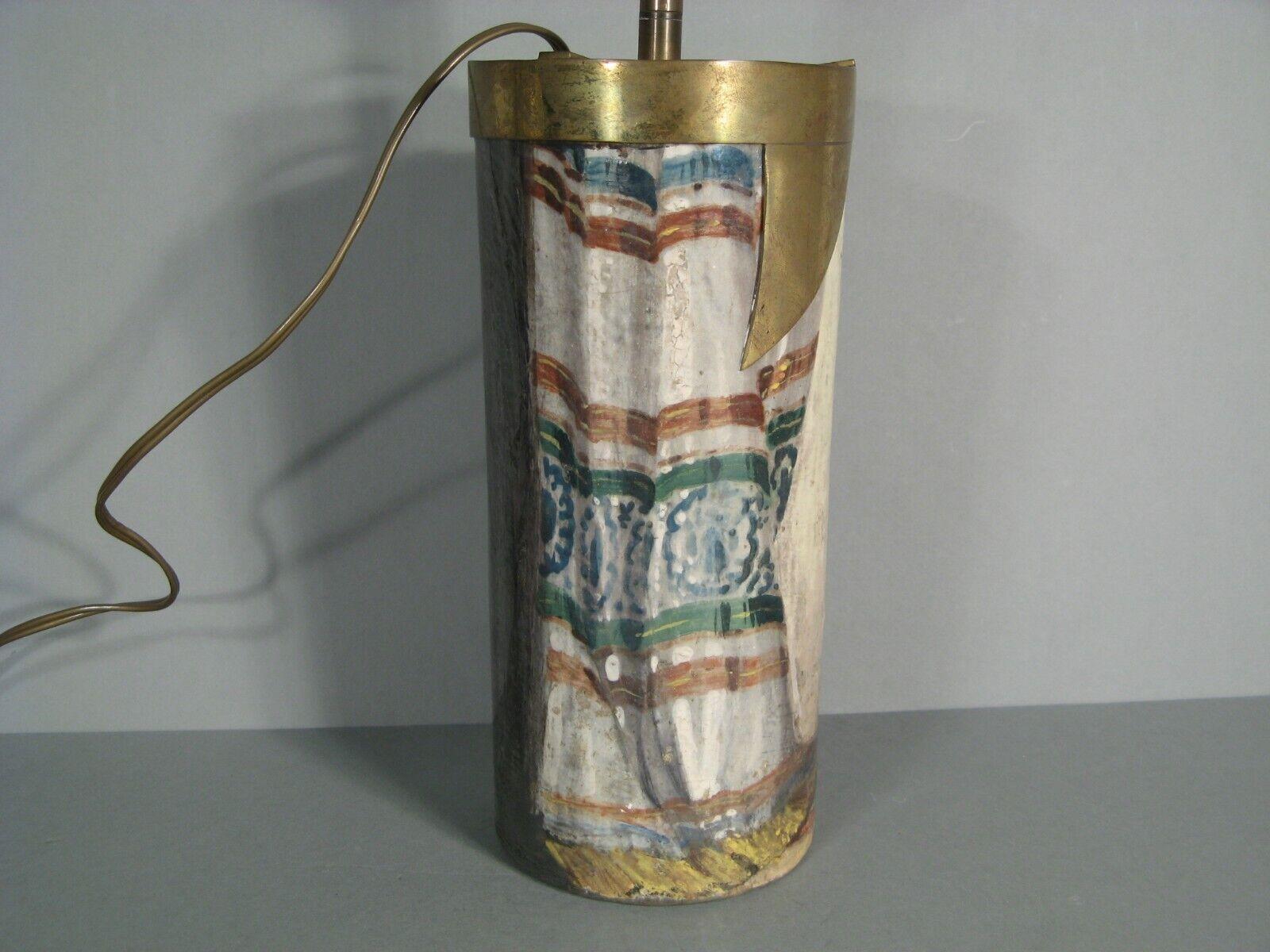 20ième siècle Lampe vase ancienne en céramique peinte et émaillée avec scène orientaliste - 1Y143