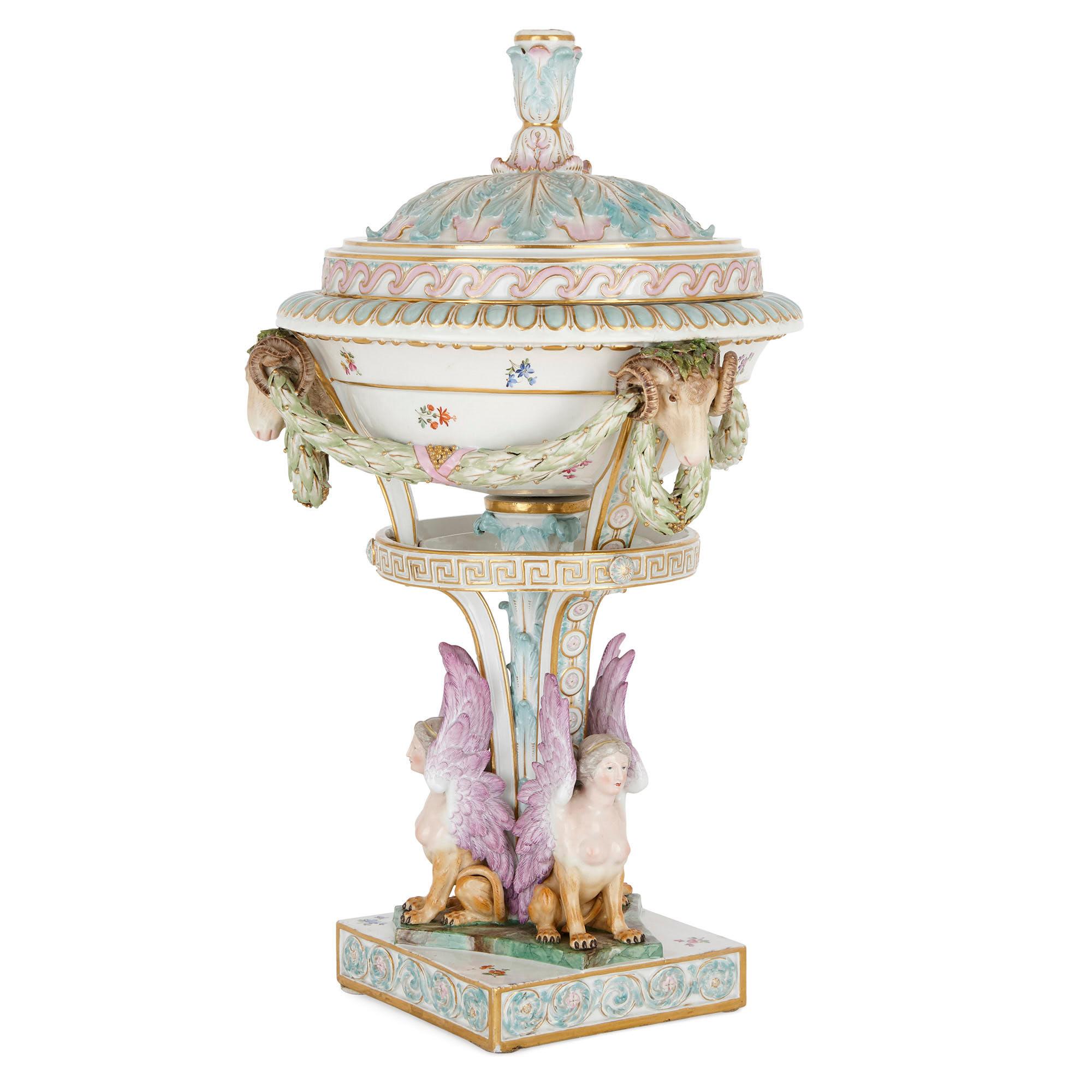 This beautiful vase was created by the world-famous Meissen porcelain factory. Meissen was established in the early 18th century, making it the first producer of hard-paste porcelain in Europe. The company was hugely successful and enjoyed the