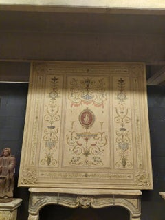 Antique Painted and Sculpted Neoclassical Ceiling Panel, Mid-18th Century, Italy
