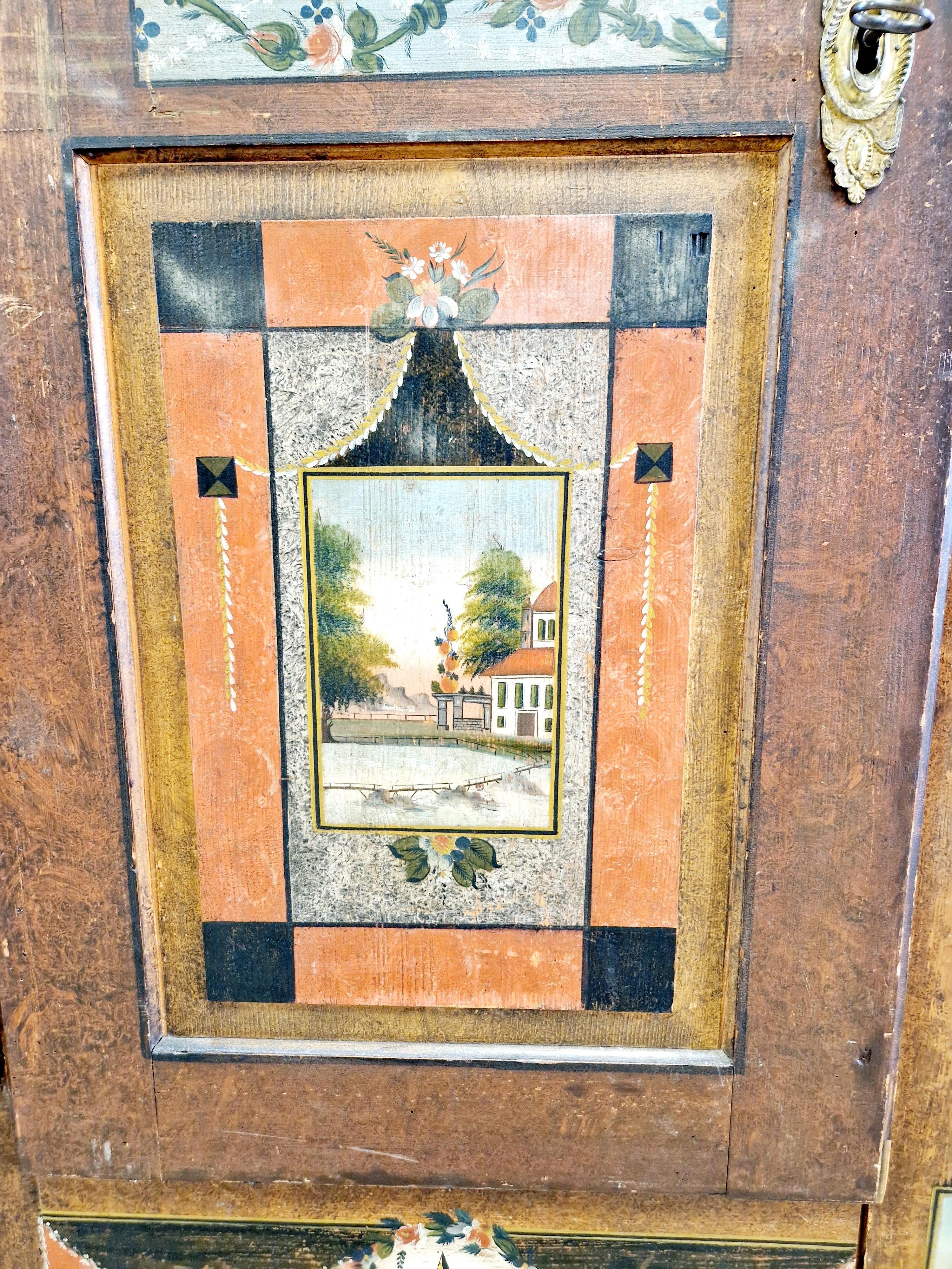 Antique Painted Bavarian Cupboard Folk Art For Sale 5