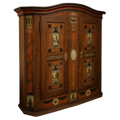 Ancienne armoire bavaroise peinte Art populaire