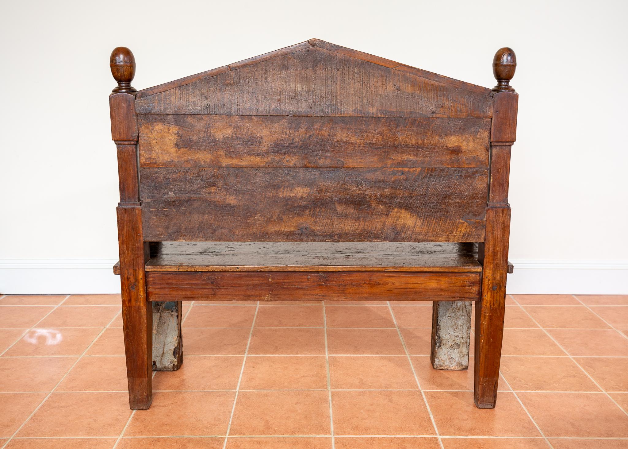 Antique Painted Bench Indian 19th Century Raj Era Colourful Reclaimed Decorative For Sale 13