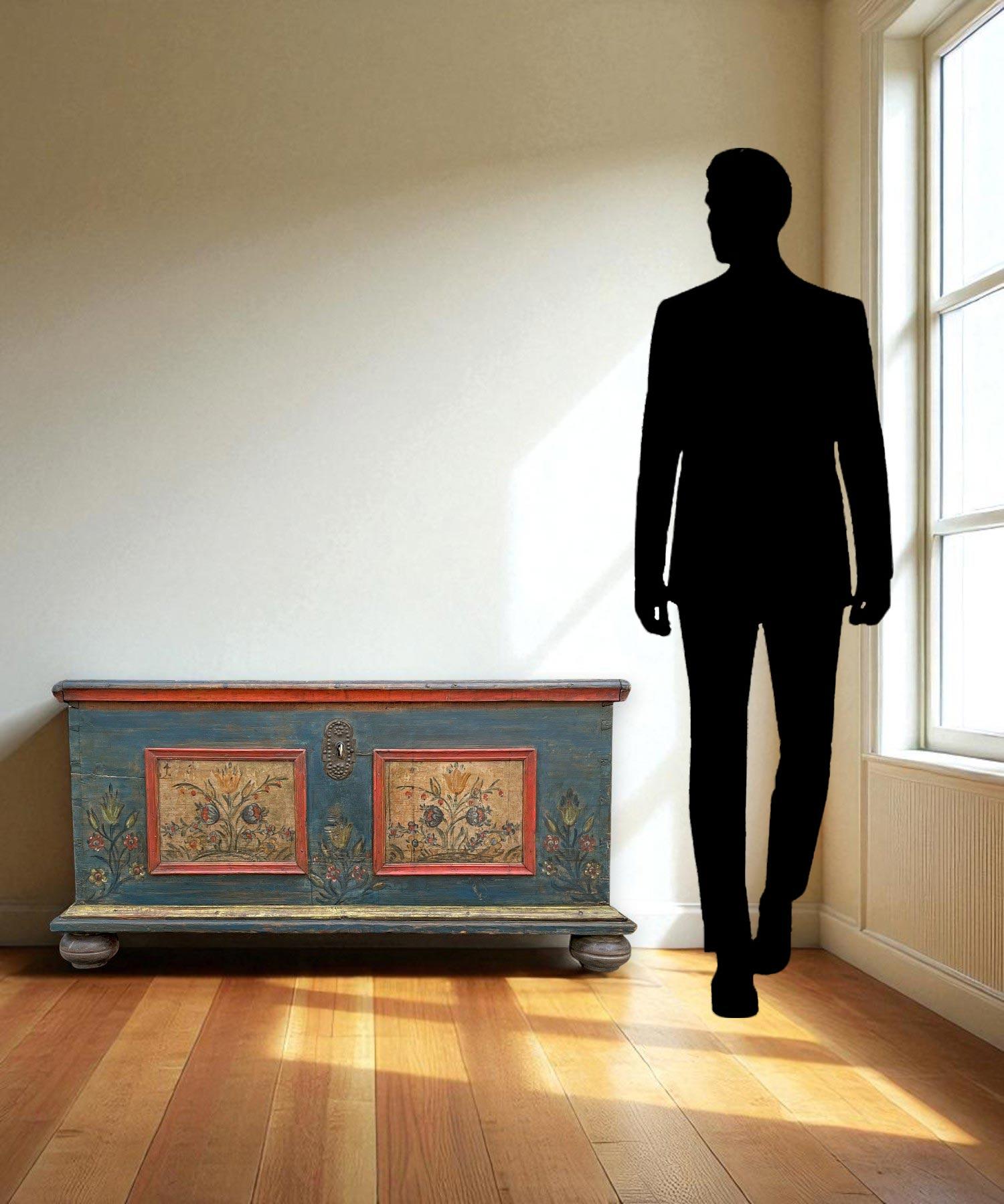 Antique Painted Blanket Chest en venta 9