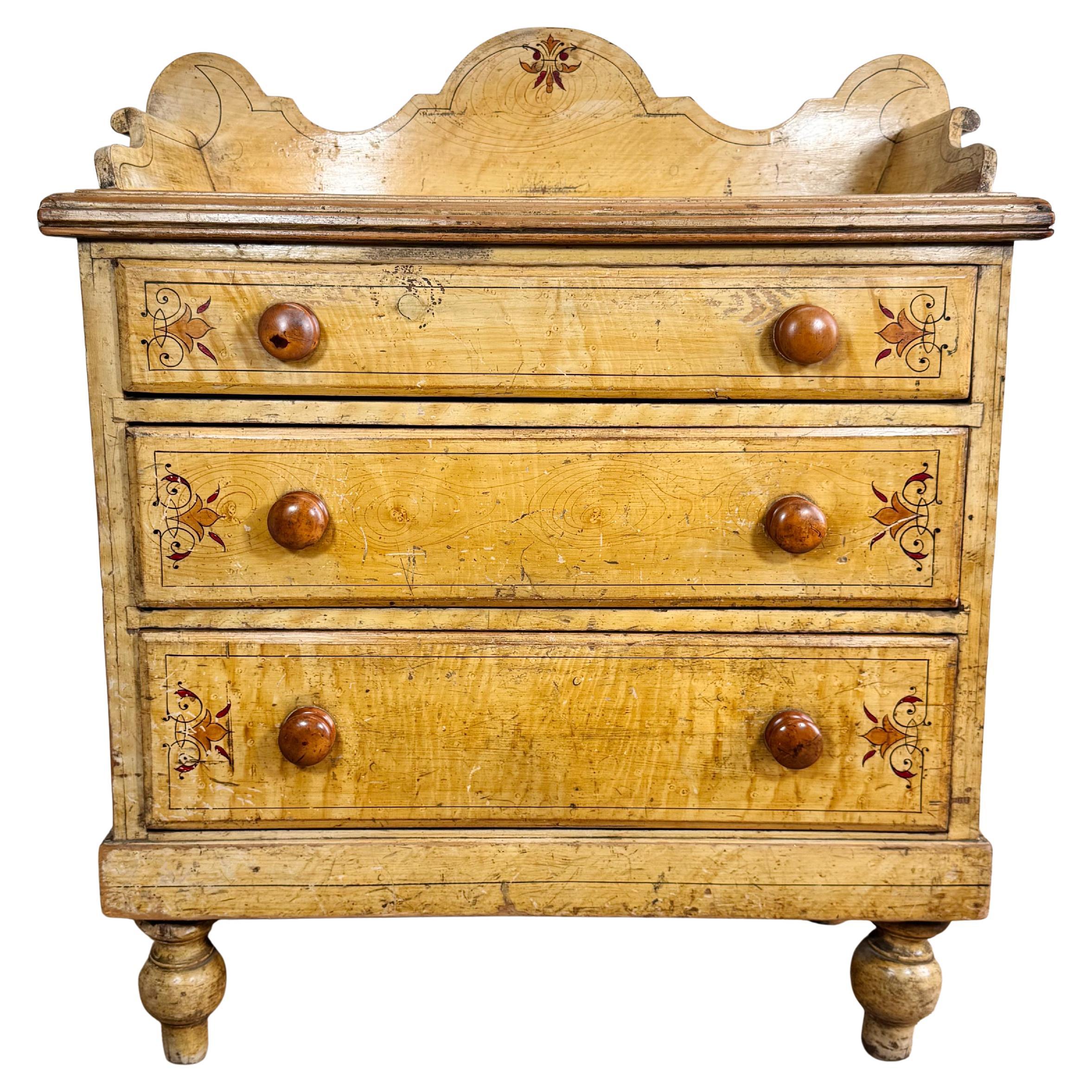 Antique Painted Chest Of Drawers Circa 1850
