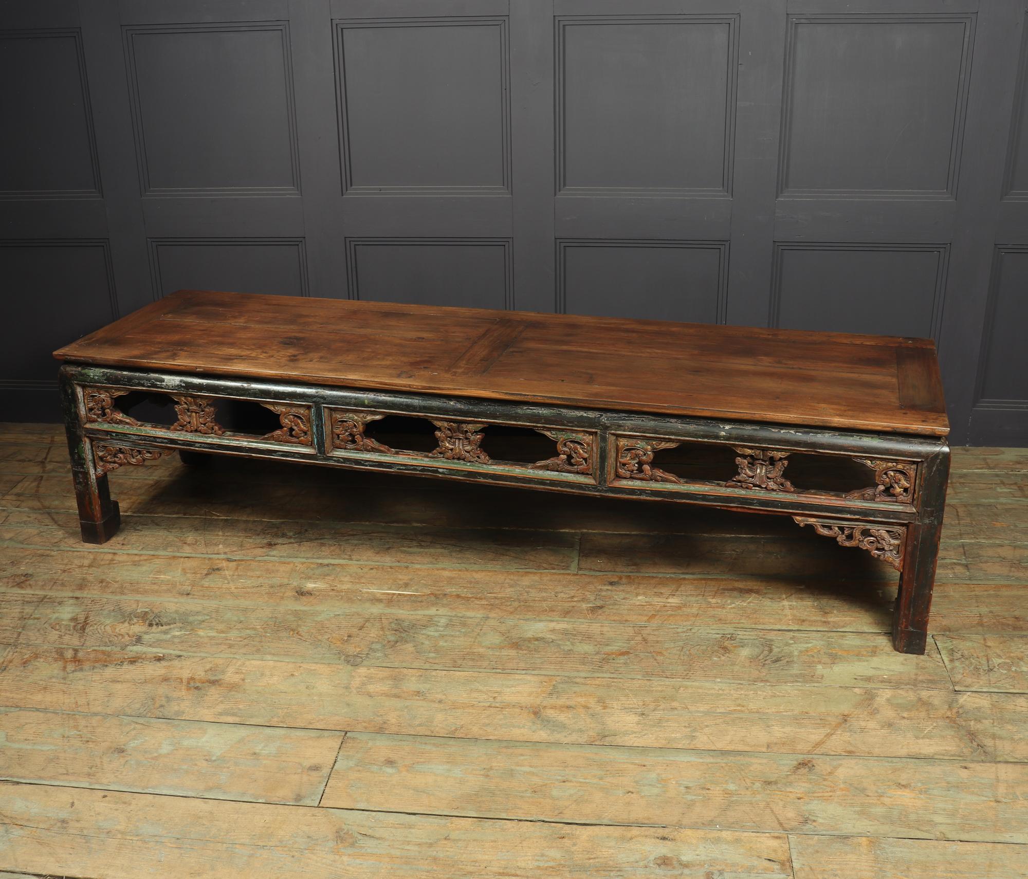 19th Century Antique Painted Chinese Coffee Table Shanxi For Sale