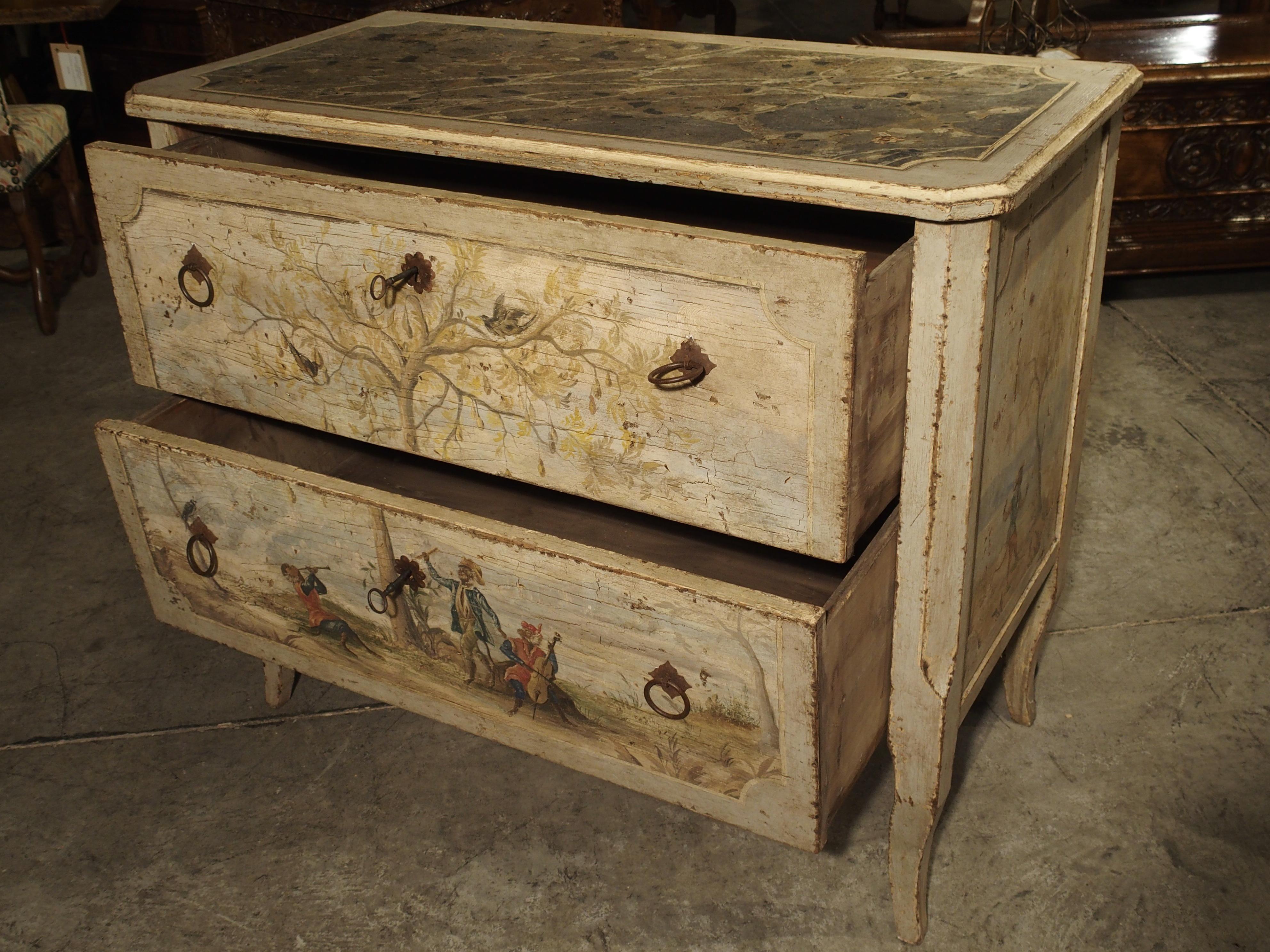 Italian Antique Painted Commode from Italy, 19th Century