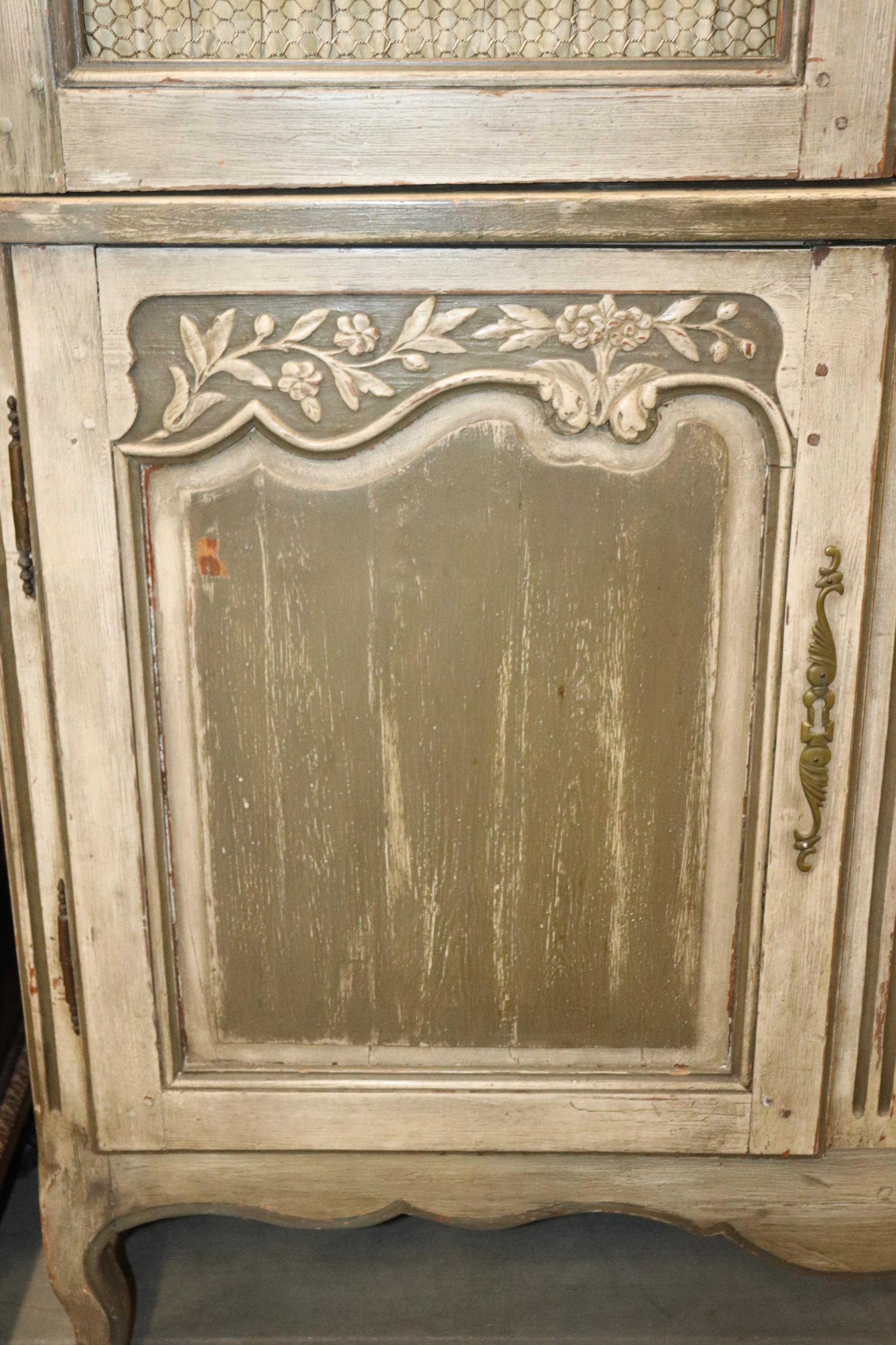 Antique Painted Contrasting Grays Normandy French 19th Century Armoire Wardrobe 3