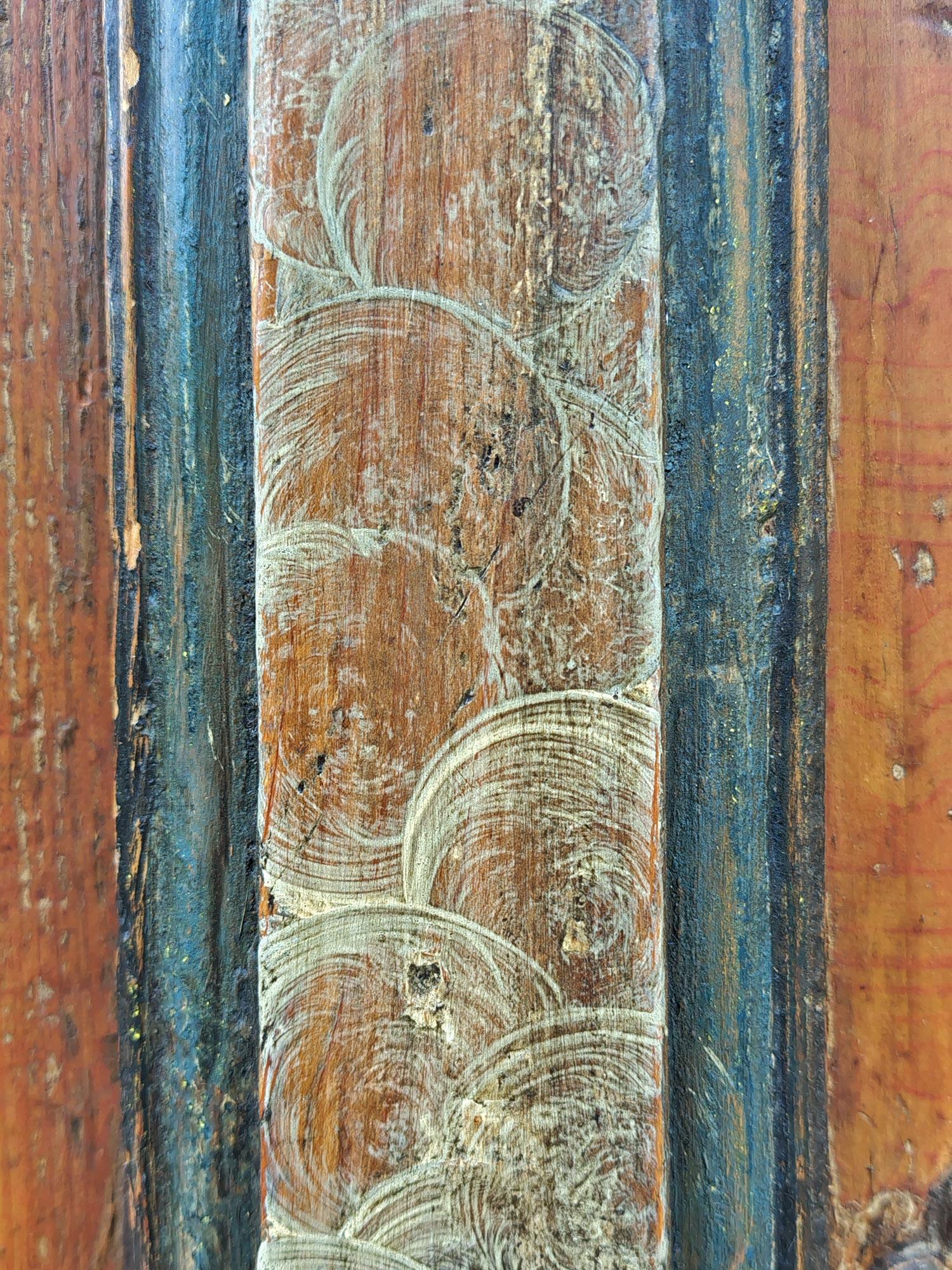 Antique Painted Cupboard with Flowers Dated 1766 en vente 8