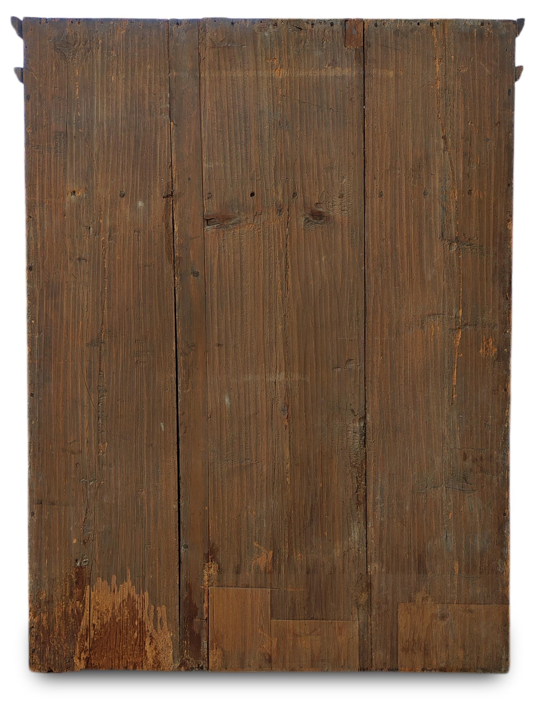 Antique Painted Cupboard with Flowers Dated 1766 en vente 11