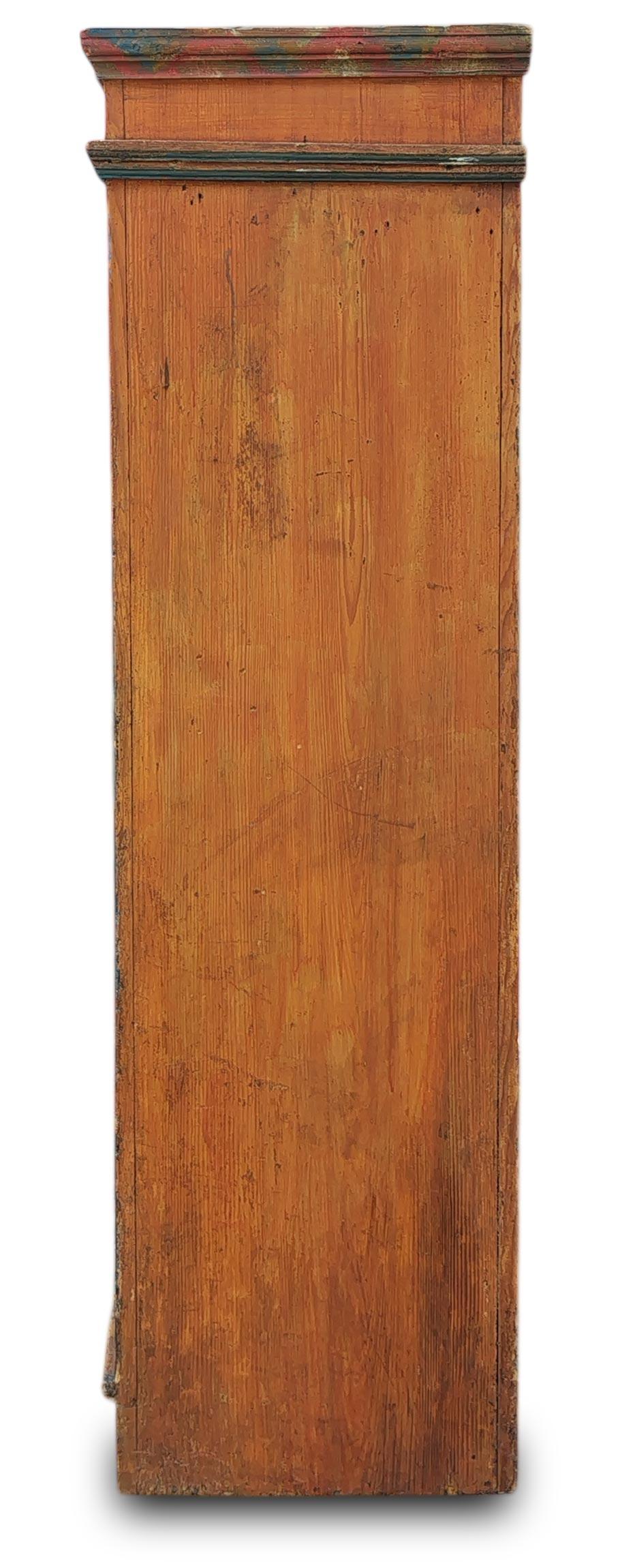 Austrian Antique Painted Cupboard with Flowers Dated 1766 en vente
