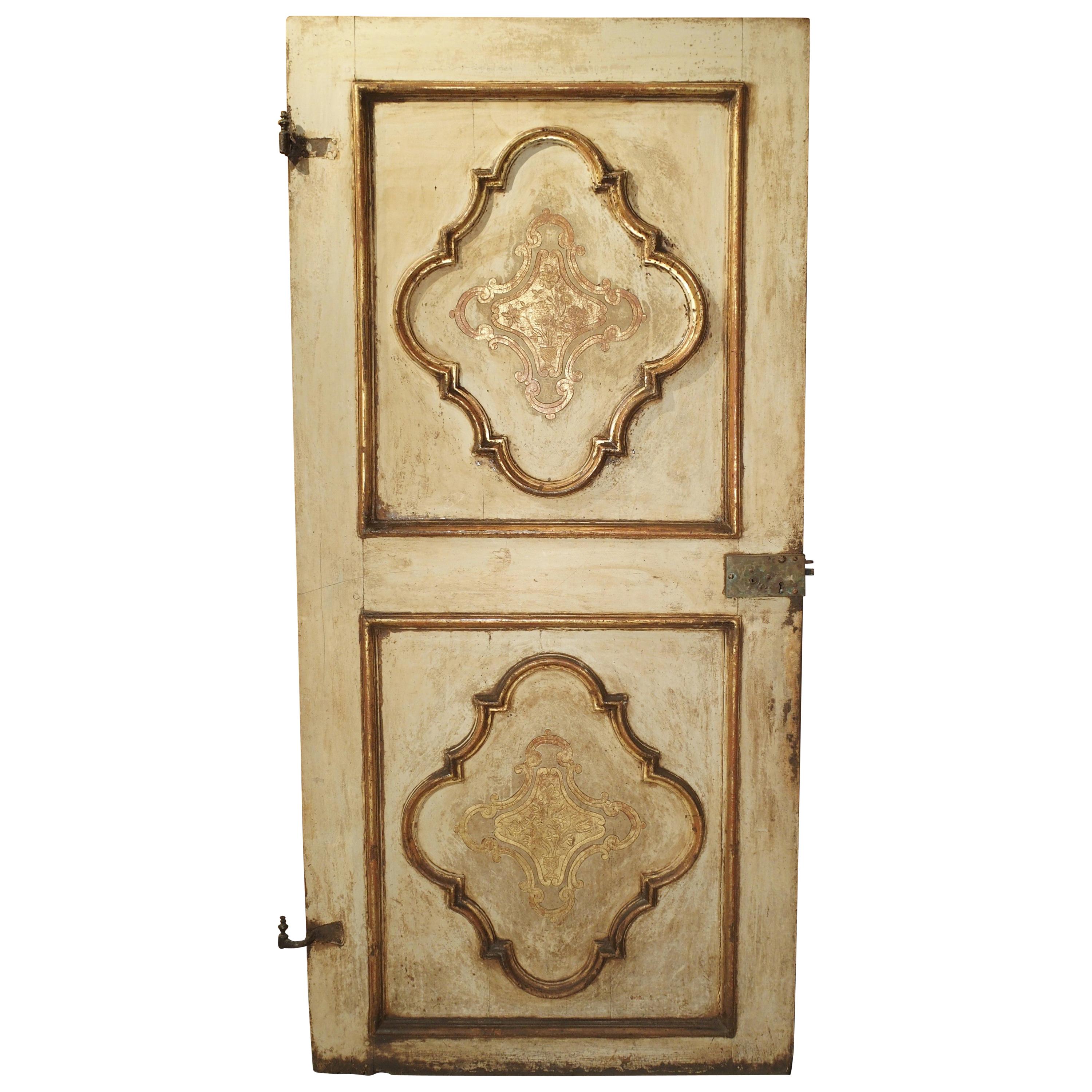 Antique Painted Door from Torino, Italy, 17th Century