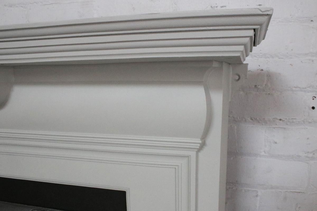 Antique Painted Edwardian Cast Iron Fire Surround in the Georgian Manner 1