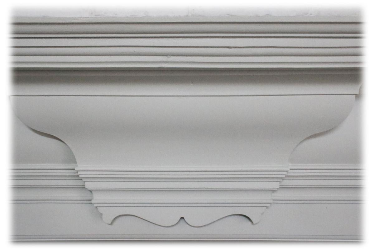 Antique Painted Edwardian Cast Iron Fire Surround in the Georgian Manner 2