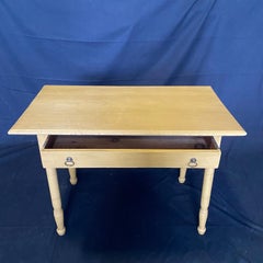 Antique Painted Farmhouse Side Table  Nightstand or Desk with Turned Legs