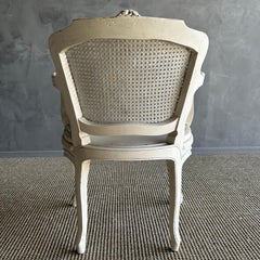 Antique Painted French Cane Chair