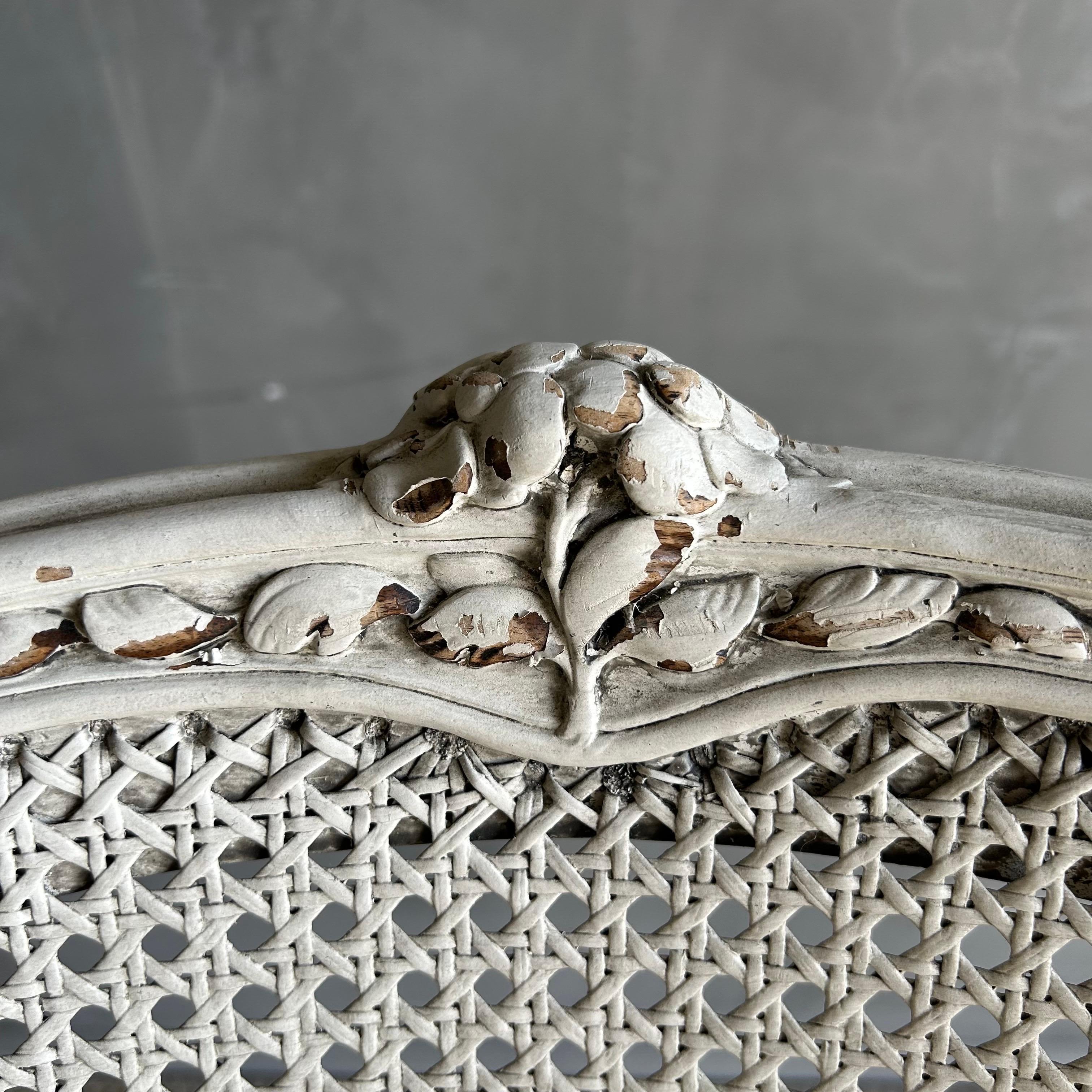 Antique Painted French Cane Chair 2