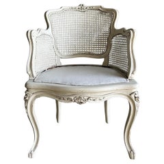 Antique Painted French Cane Chair