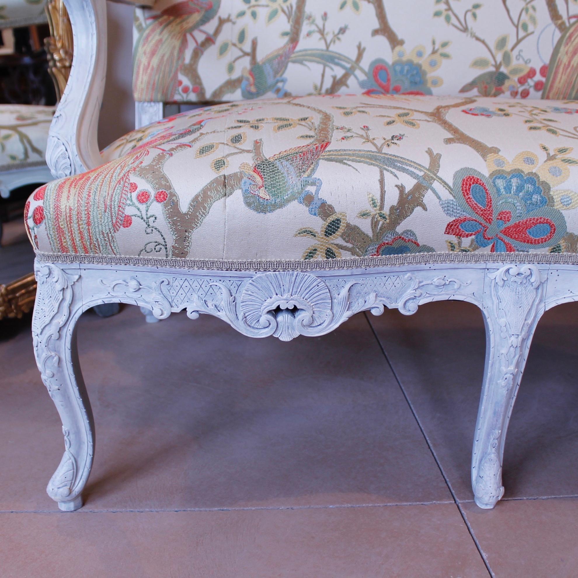 Antike gemalt Französisch Régence Stil Sofa oder Settee im Angebot 1
