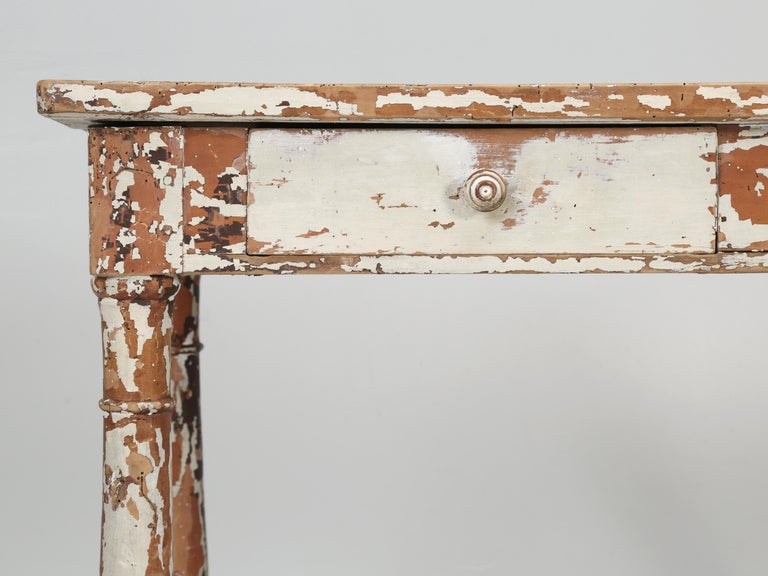 Antique Painted French Side Table or End Table in Old Distressed Paint, C1900 For Sale 5