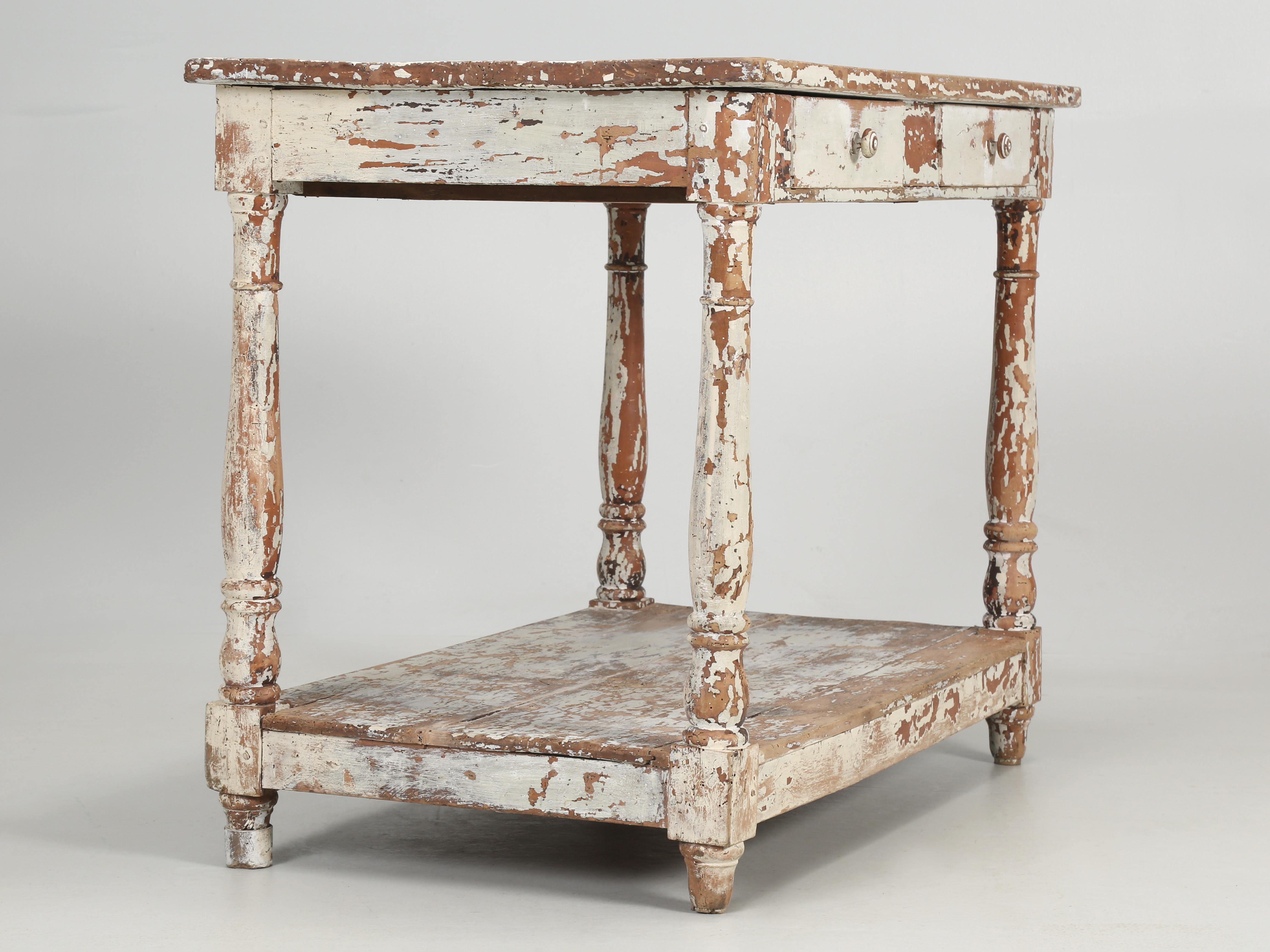 distressed side table