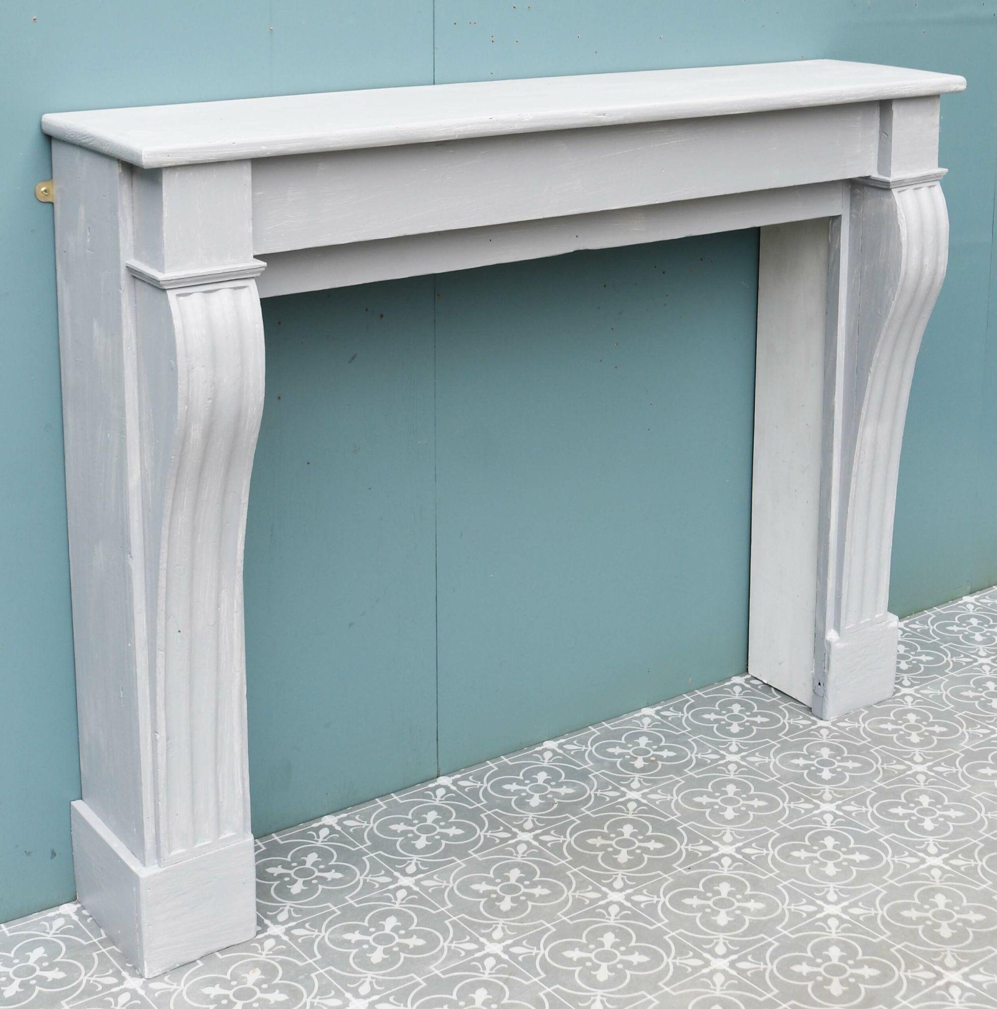 19th Century Antique Painted French Timber Fire Mantel For Sale