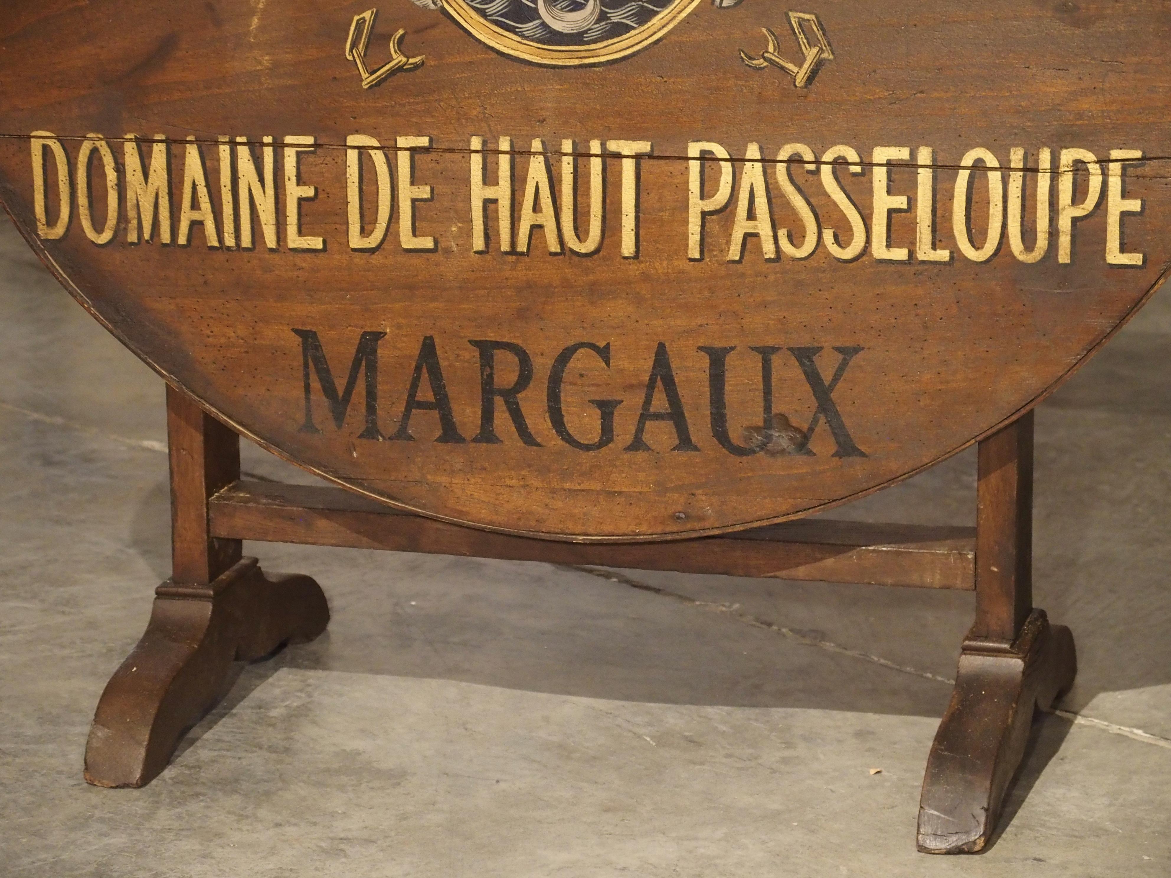20th Century Antique Painted French Wine Tasting Table, “Grand Vins de Bordeaux”