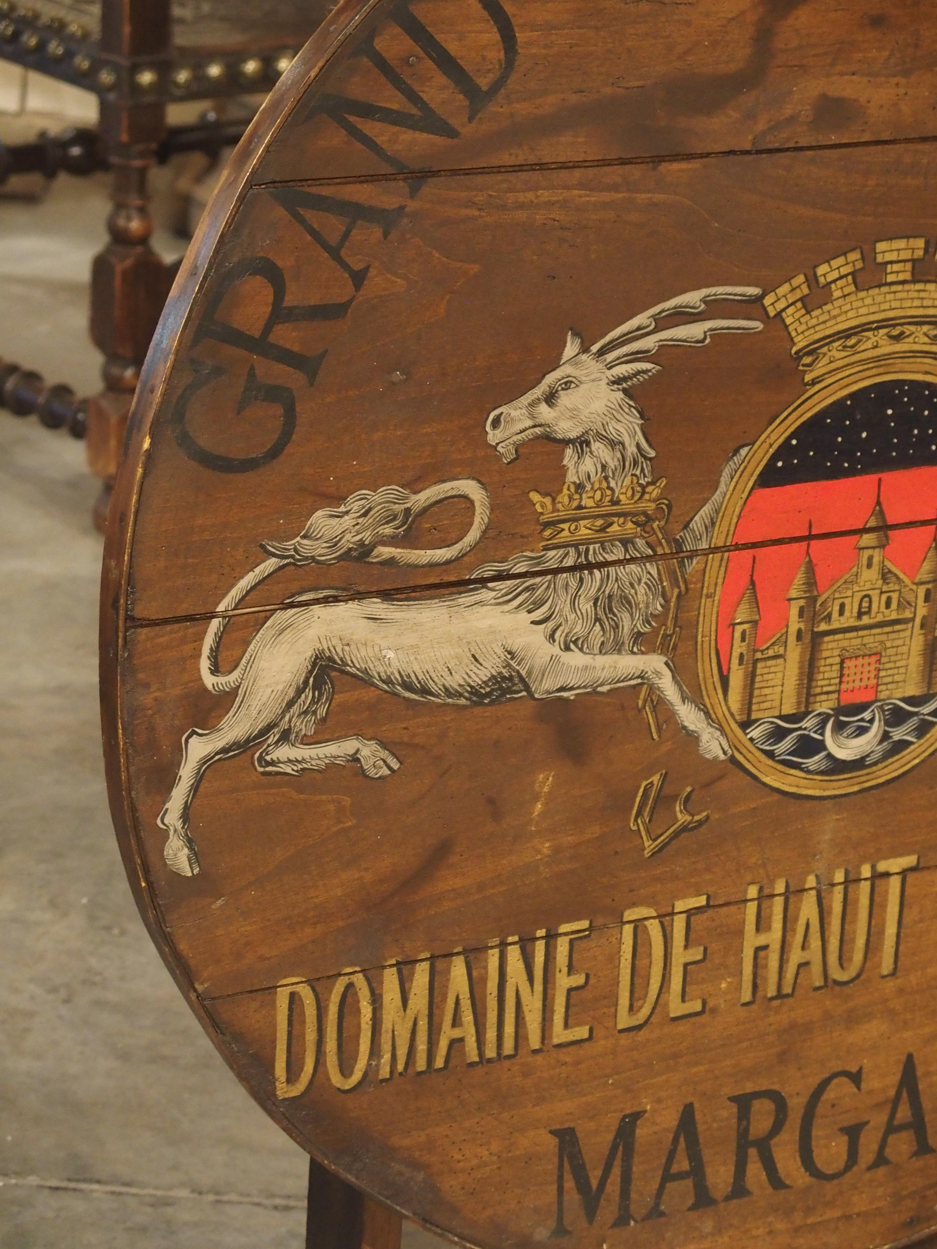 Antique Painted French Wine Tasting Table, “Grand Vins de Bordeaux” 2