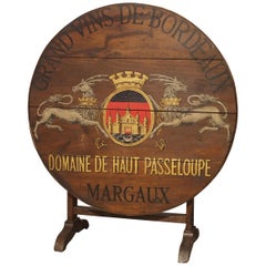 Used Painted French Wine Tasting Table, “Grand Vins de Bordeaux”