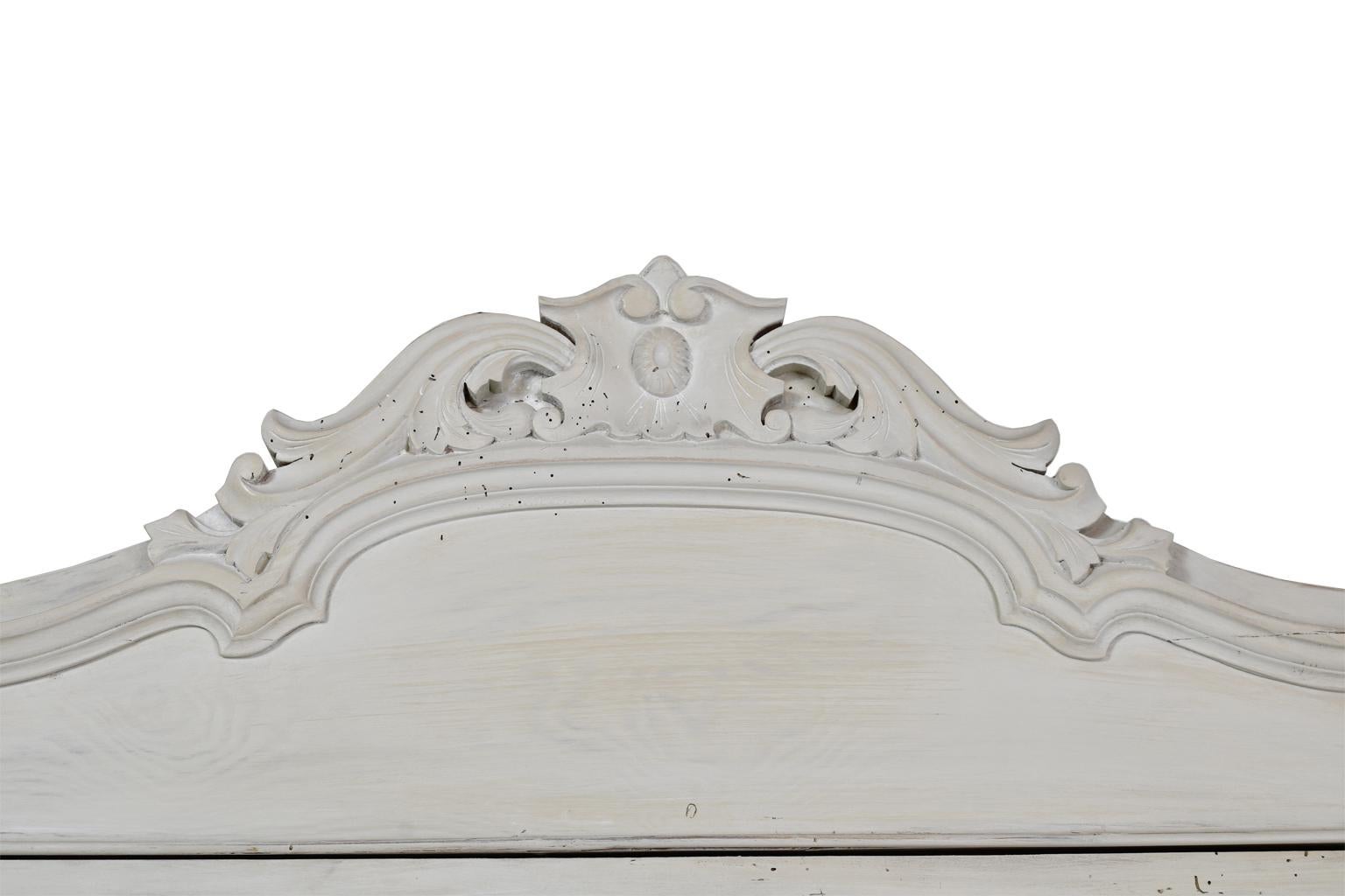 Antique Painted Gustavian Grey/White Secretary with Fall-Front & Birch Interior For Sale 2