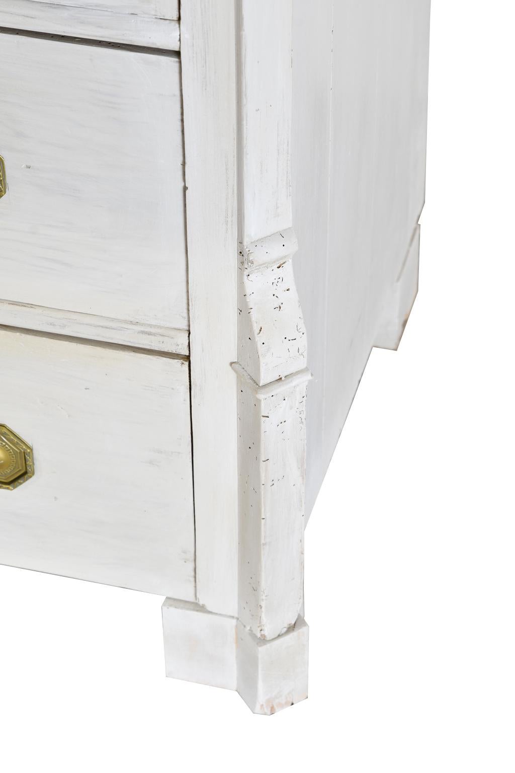 Antique Painted Gustavian Grey/White Secretary with Fall-Front & Birch Interior For Sale 5