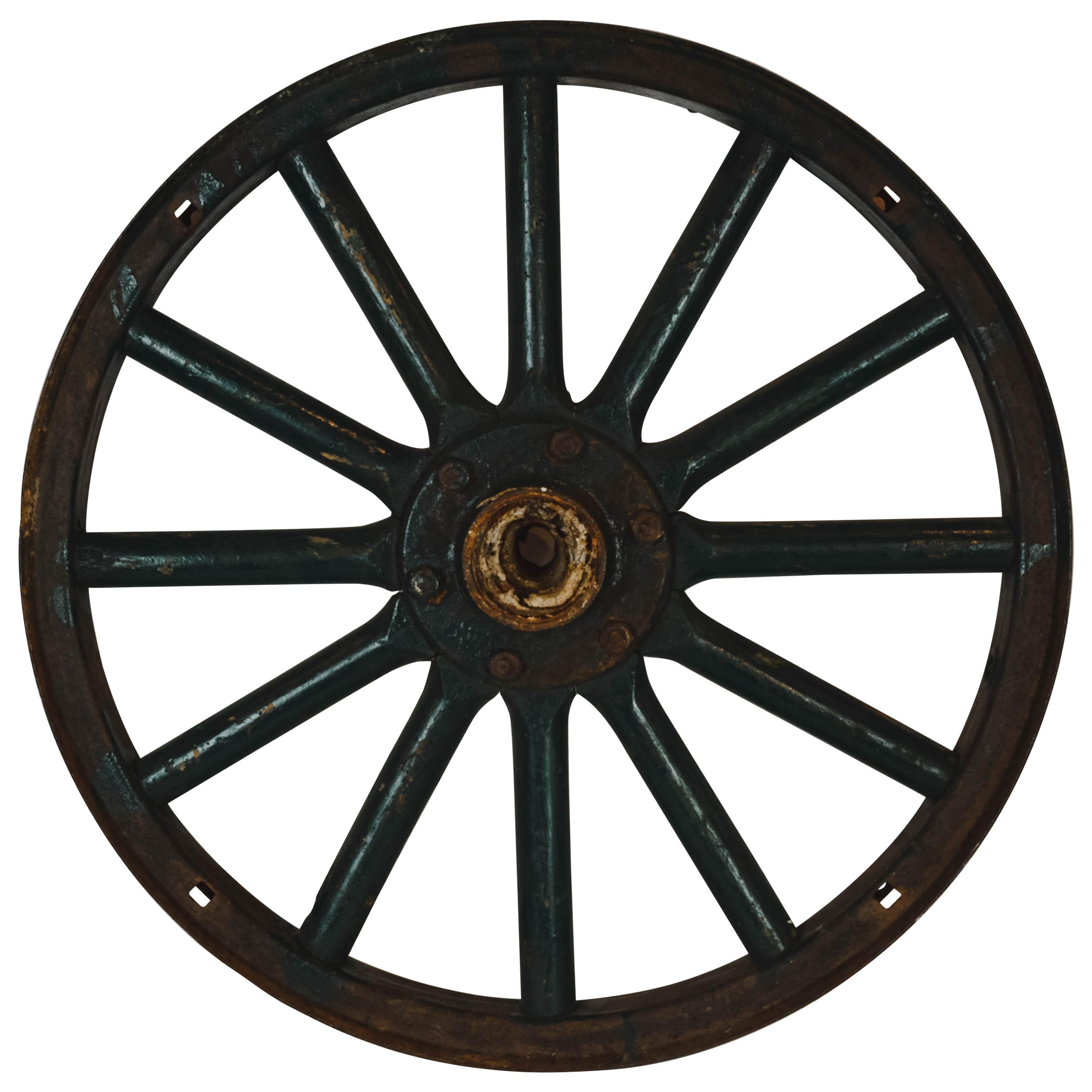 Antique Painted Iron Wheel