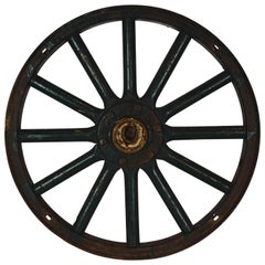 Antique Painted Iron Wheel
