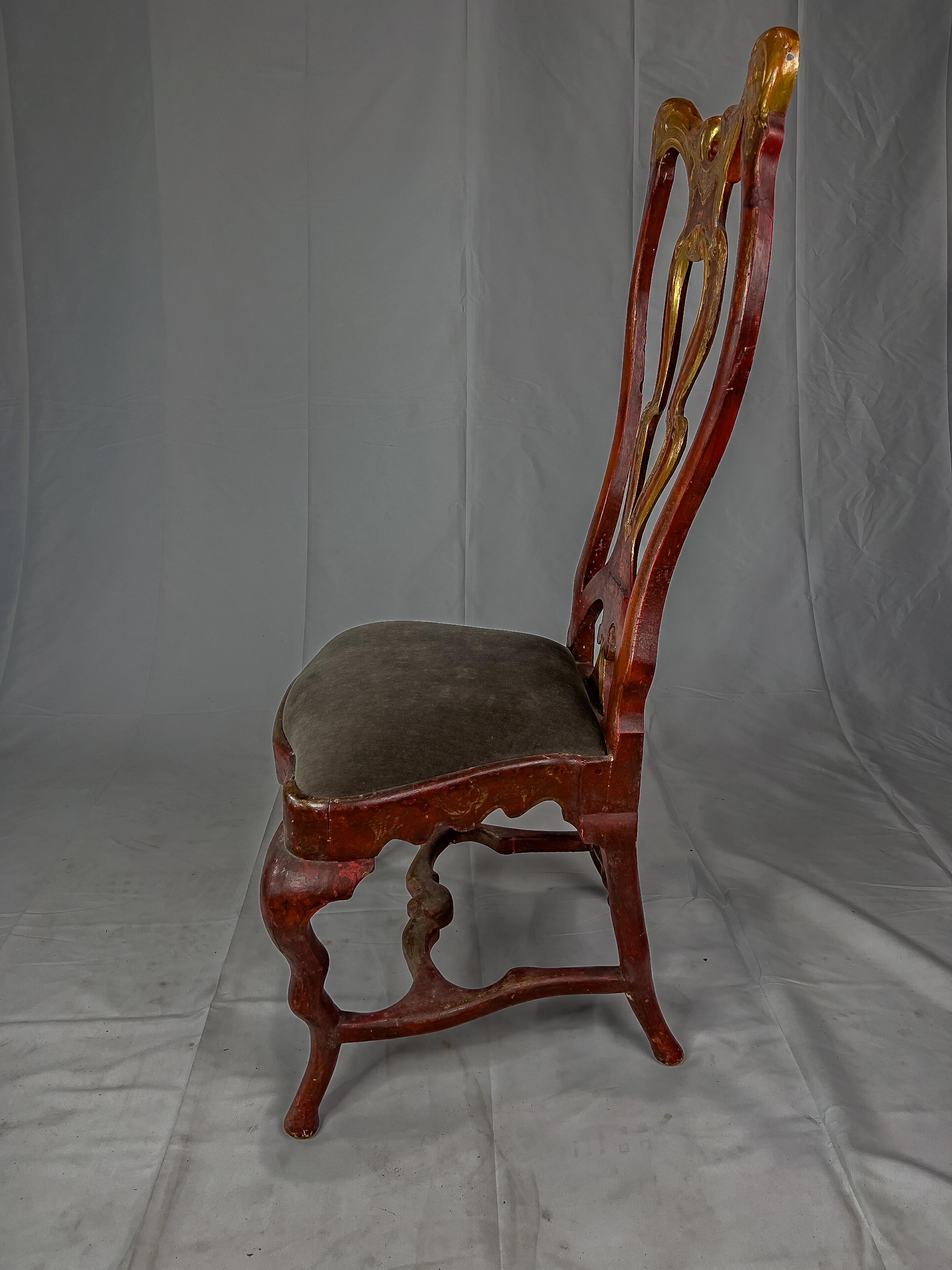 Antique Painted Italian Side Chairs For Sale 4