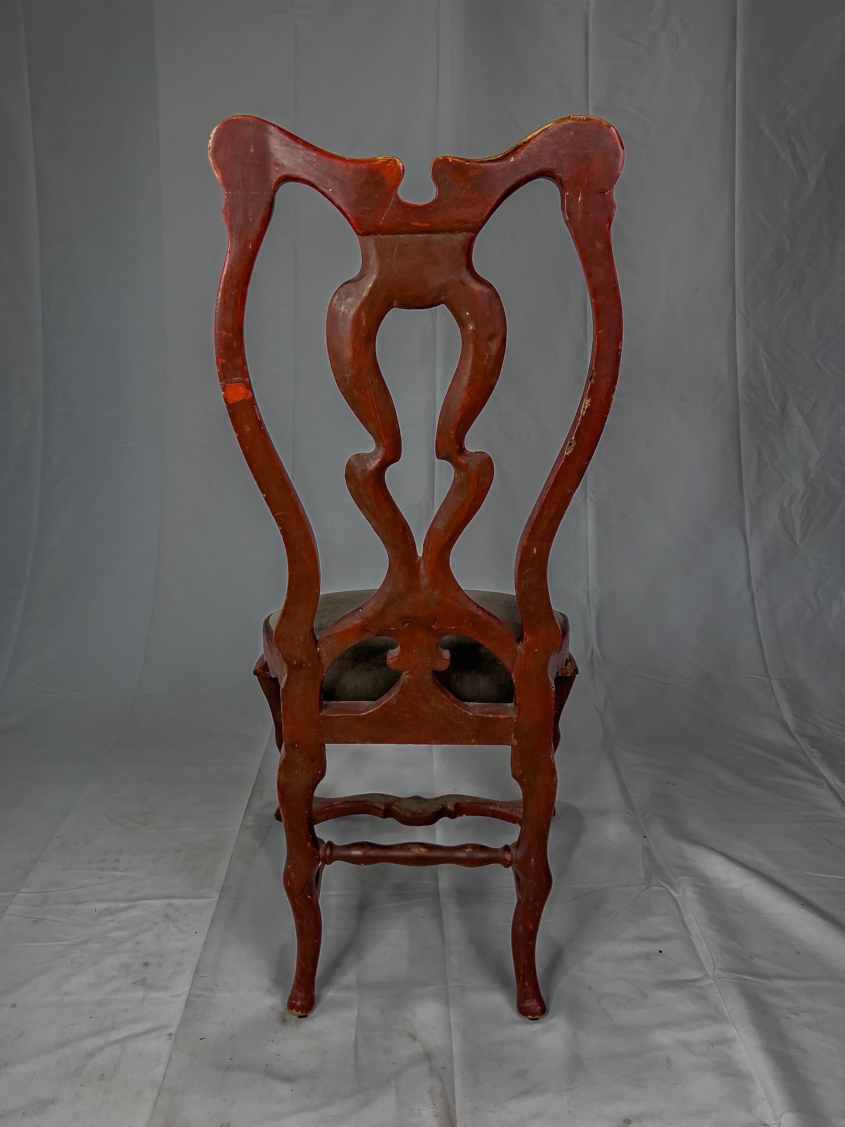 Antique Painted Italian Side Chairs For Sale 3