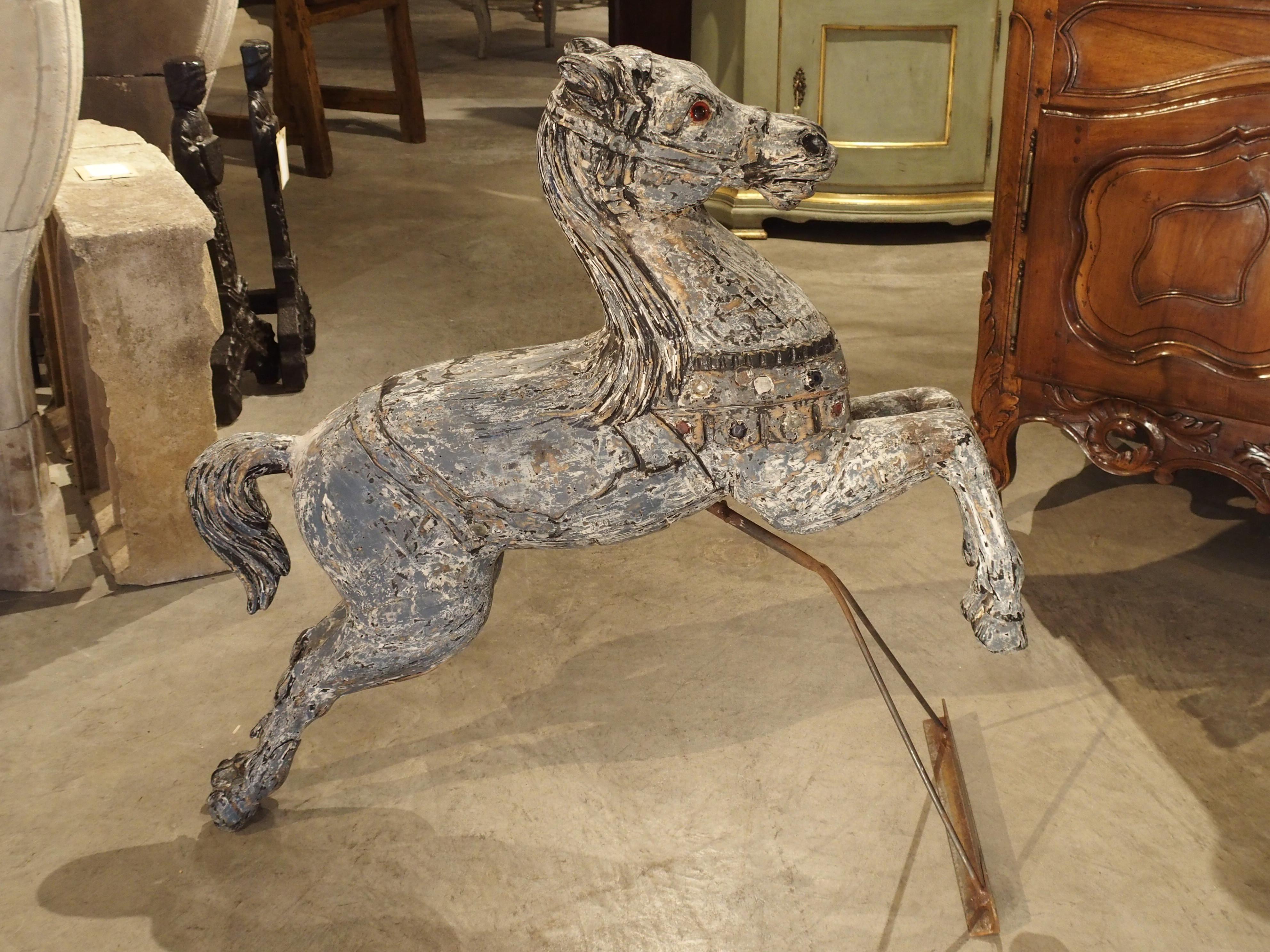 Antique Painted Jumping Horse from Northern France, circa 1900 8