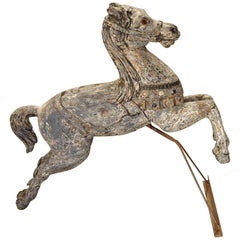 Antique Painted Jumping Horse from Northern France, circa 1900