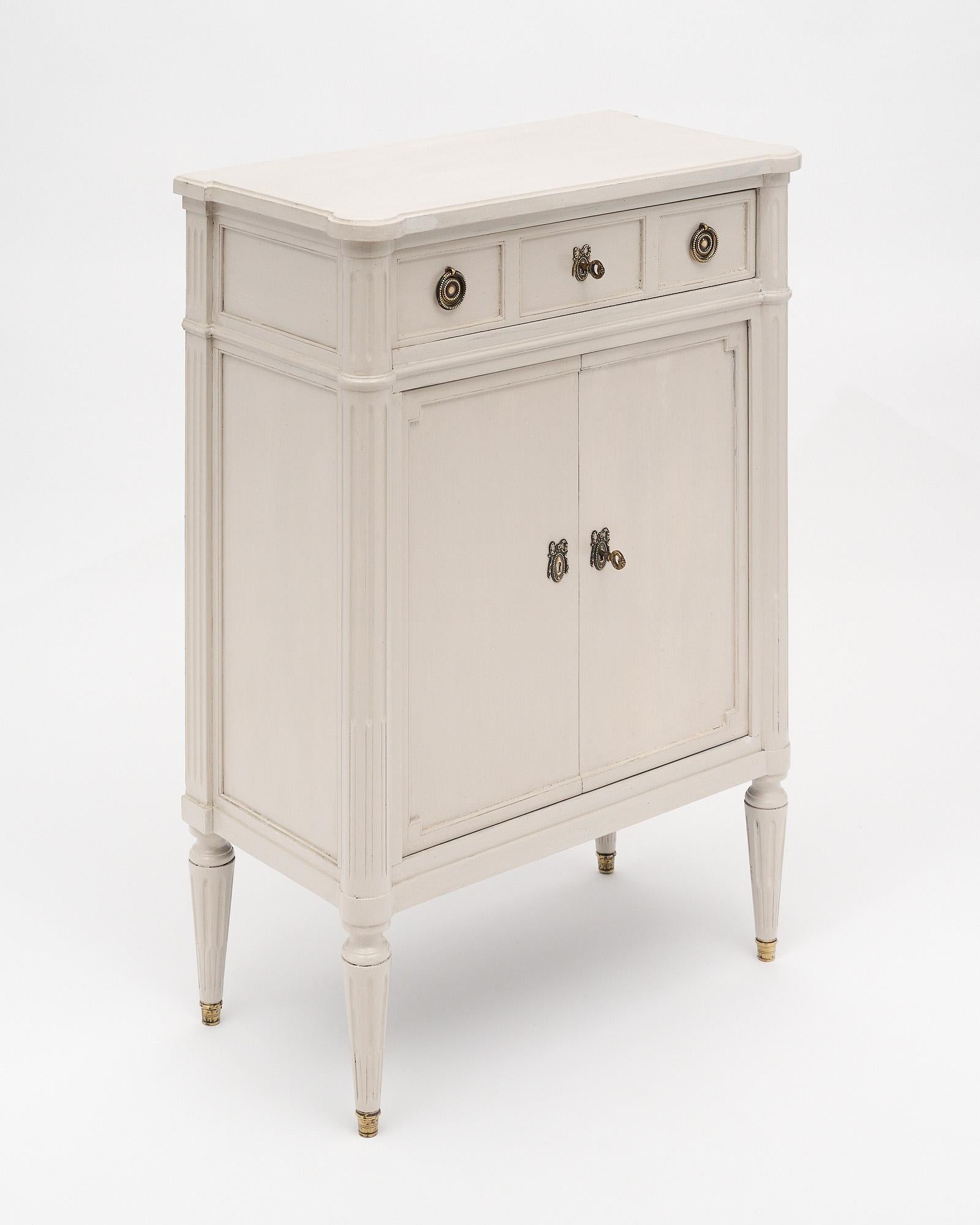 French Antique Painted Louis XVI Style Cabinet For Sale