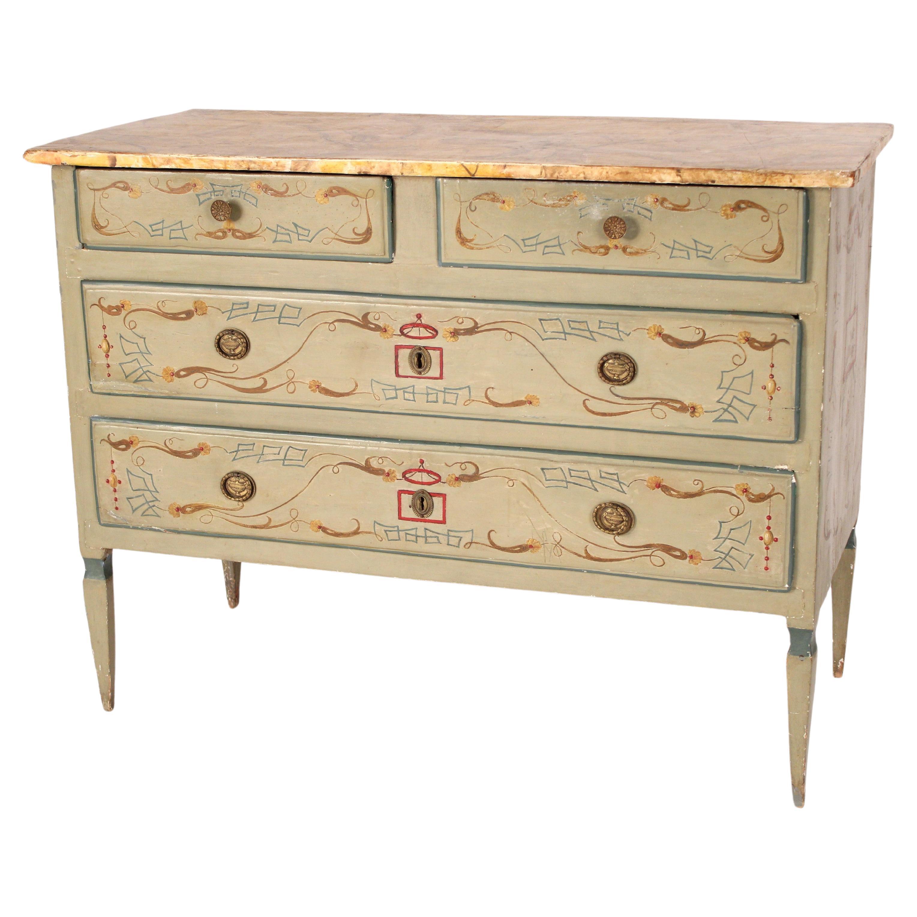 Antique Painted Louis XVI Style chest of Drawers