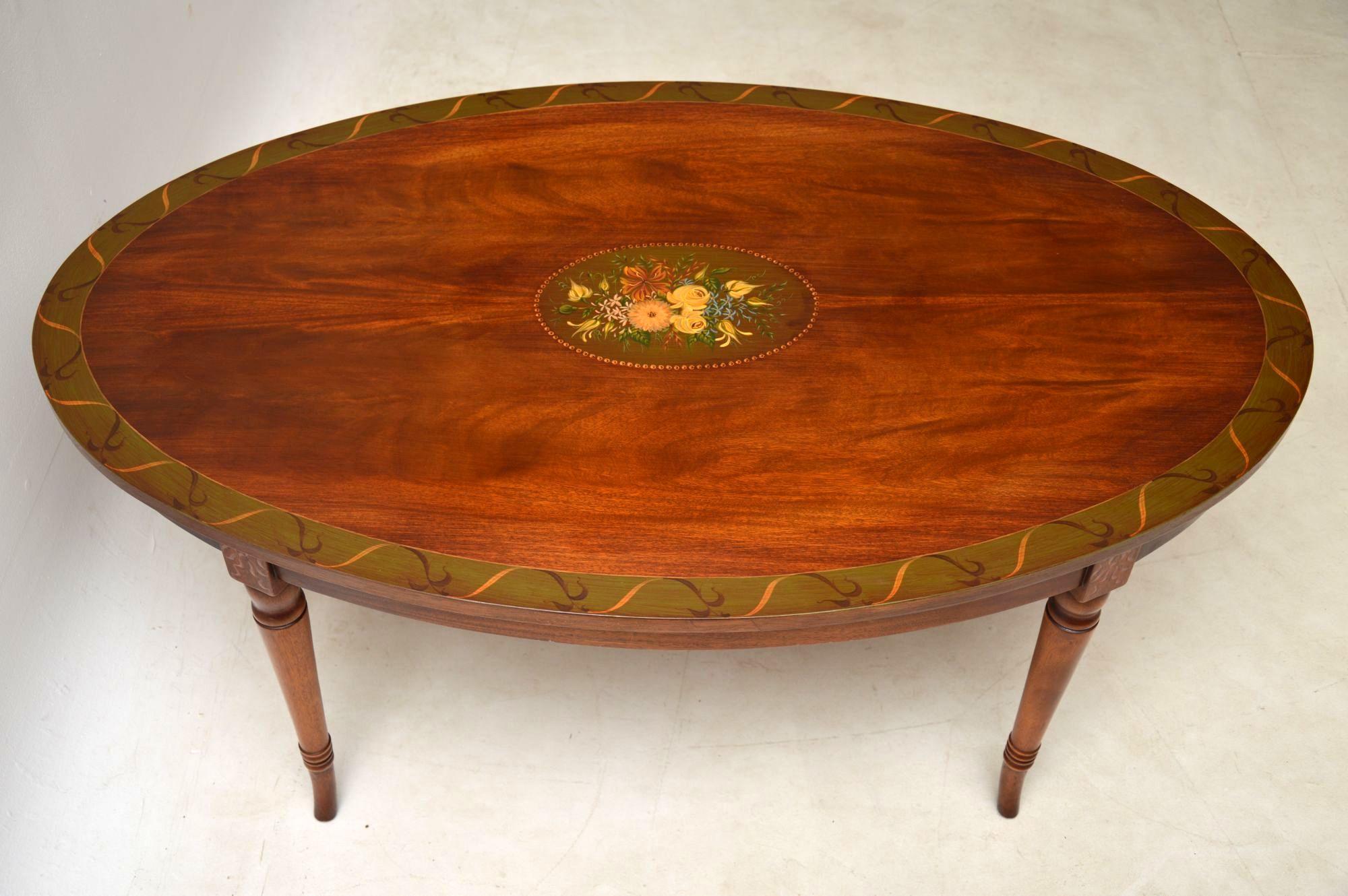 English Antique Painted Mahogany Coffee Table