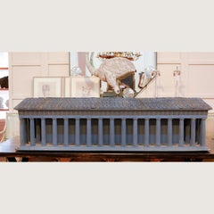 Antique Painted Mixed-Material Model of the Parthenon