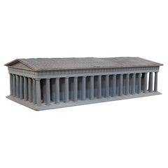 Antique Painted Mixed-Material Model of the Parthenon