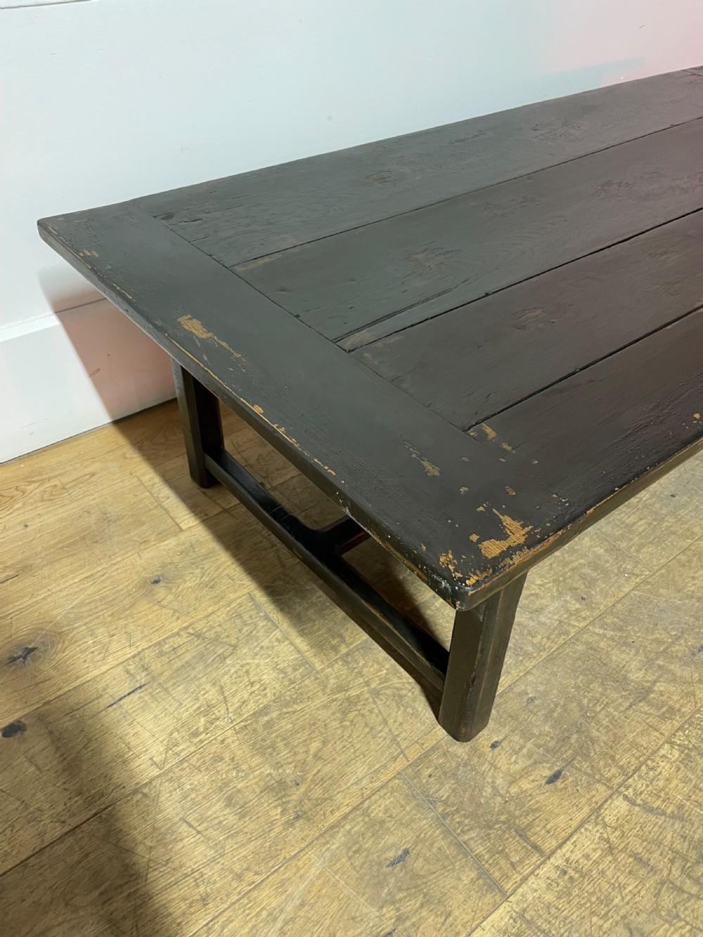 French Antique painted oak coffee table For Sale