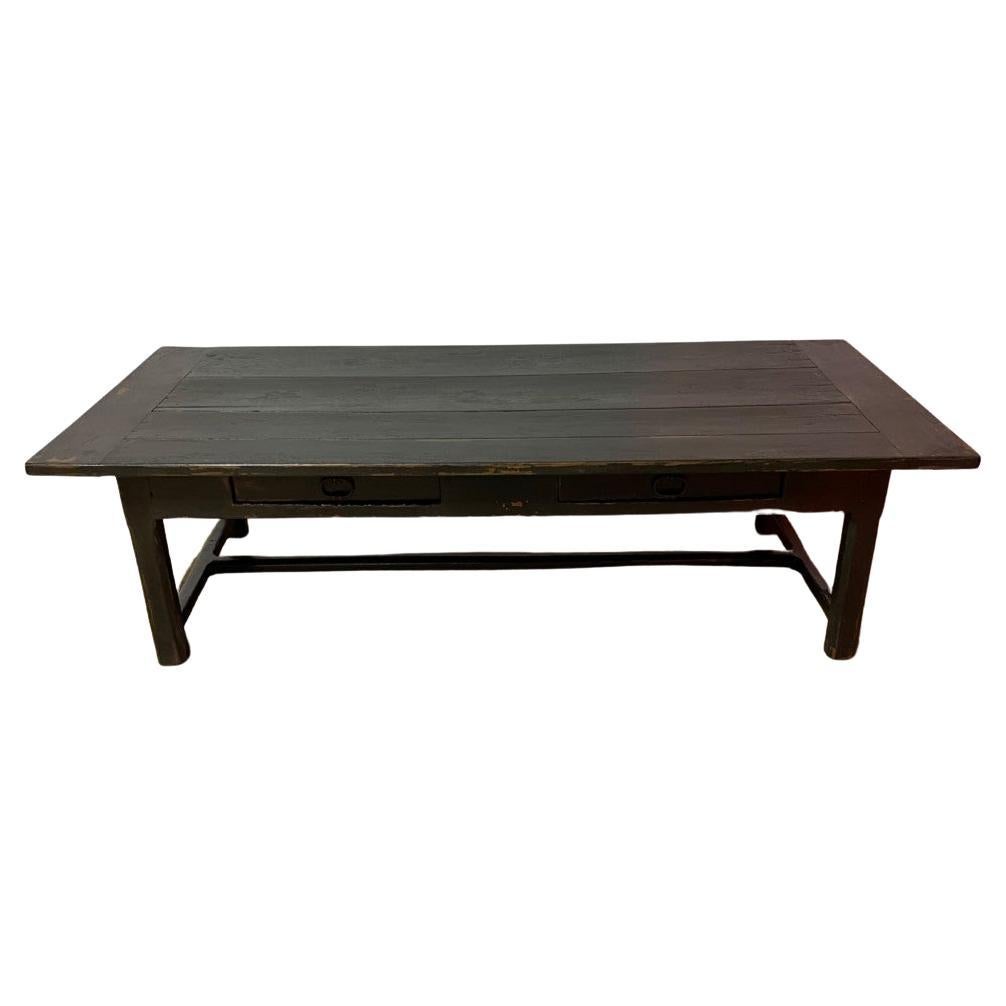 Antique painted oak coffee table For Sale